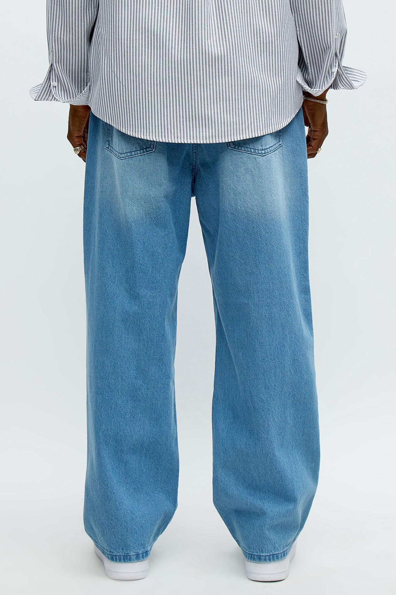Running These Streets Baggy Jeans - Light Blue Wash Product Image