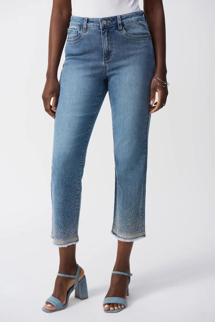 Straight Fit Crop Stretch Jeans Product Image