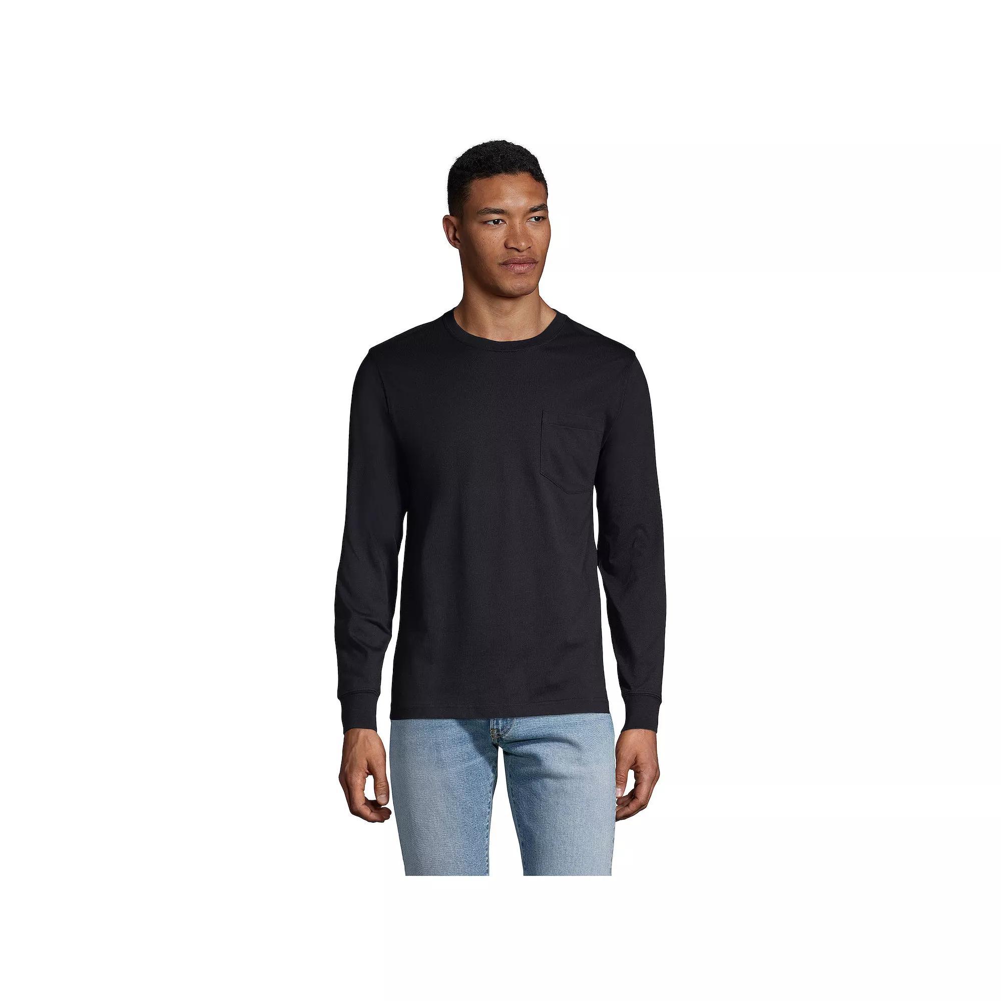 Big & Tall Lands' End Super-T Pocket Tee, Men's, Size: 3XL Tall, Radiant Blue Product Image