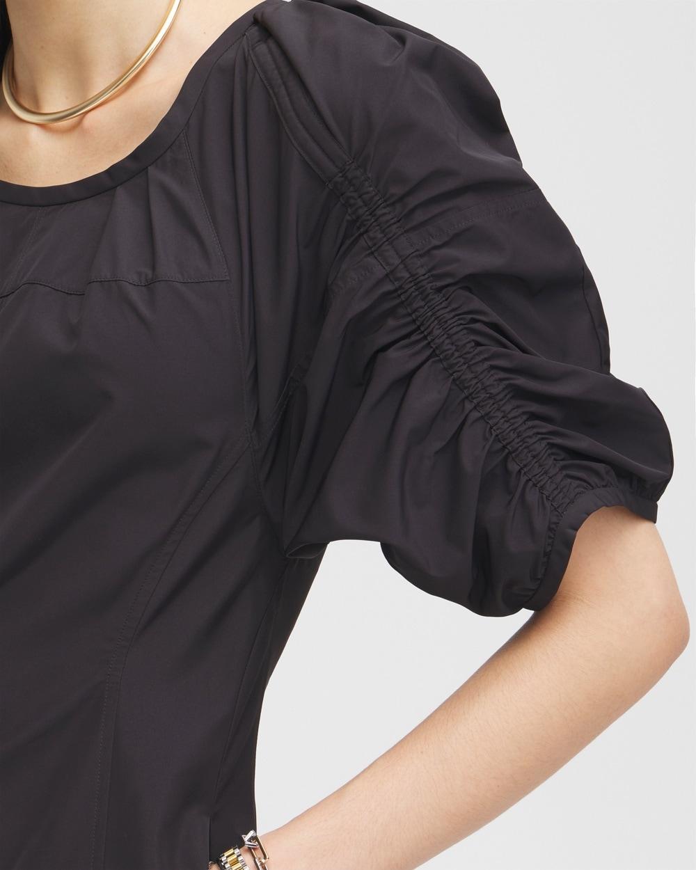 Women's™ Ruched Sleeve Dress size 6   Chico's Black Label - Black - Women Product Image