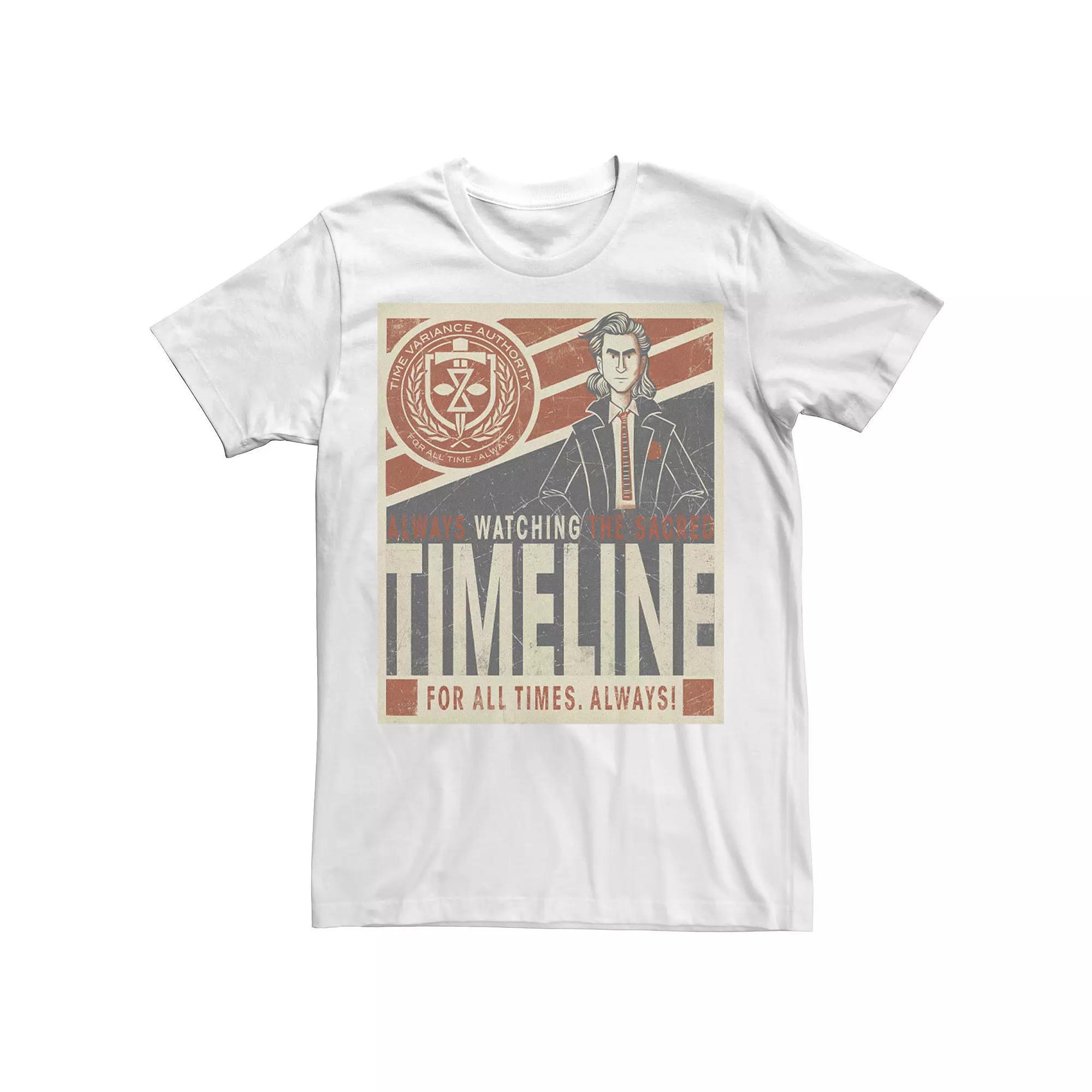 Men's Marvel Loki TVA Always Watching The Sacred Timeline Tee, Size: Small, White Product Image