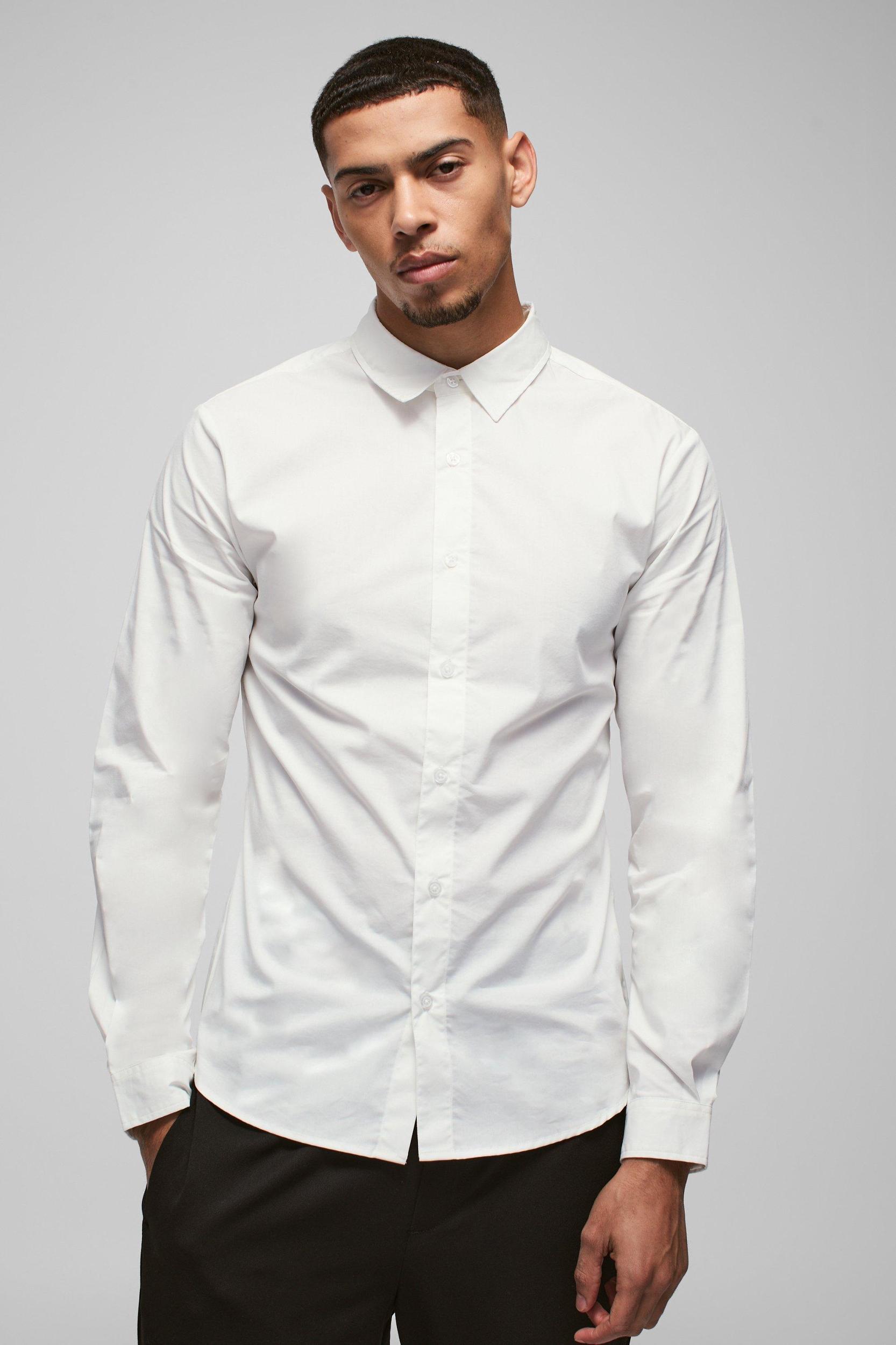 Long Sleeve Slim Shirt | boohooMAN USA Product Image