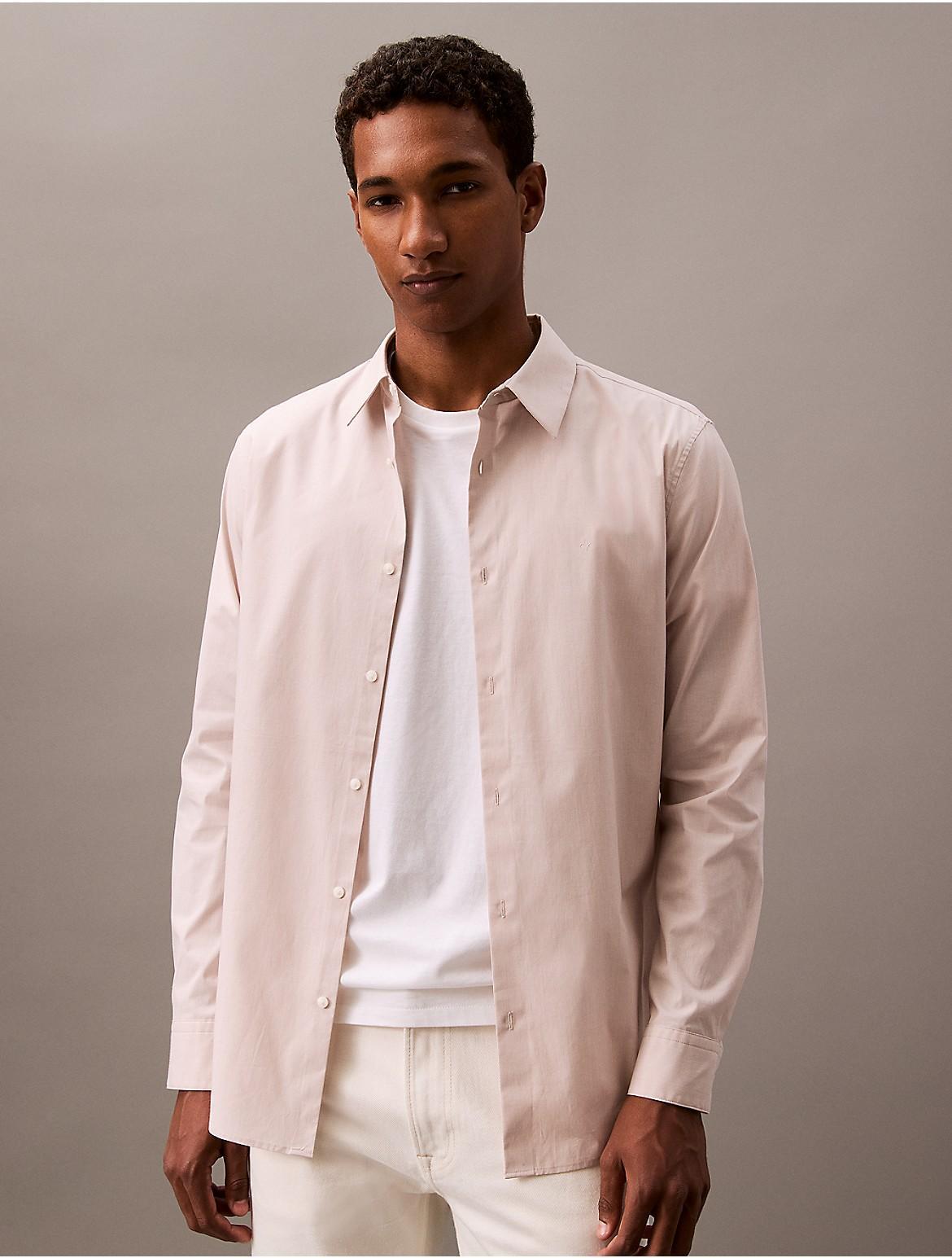 Calvin Klein Men's Slim Stretch Button-Down Shirt - Grey - S Product Image