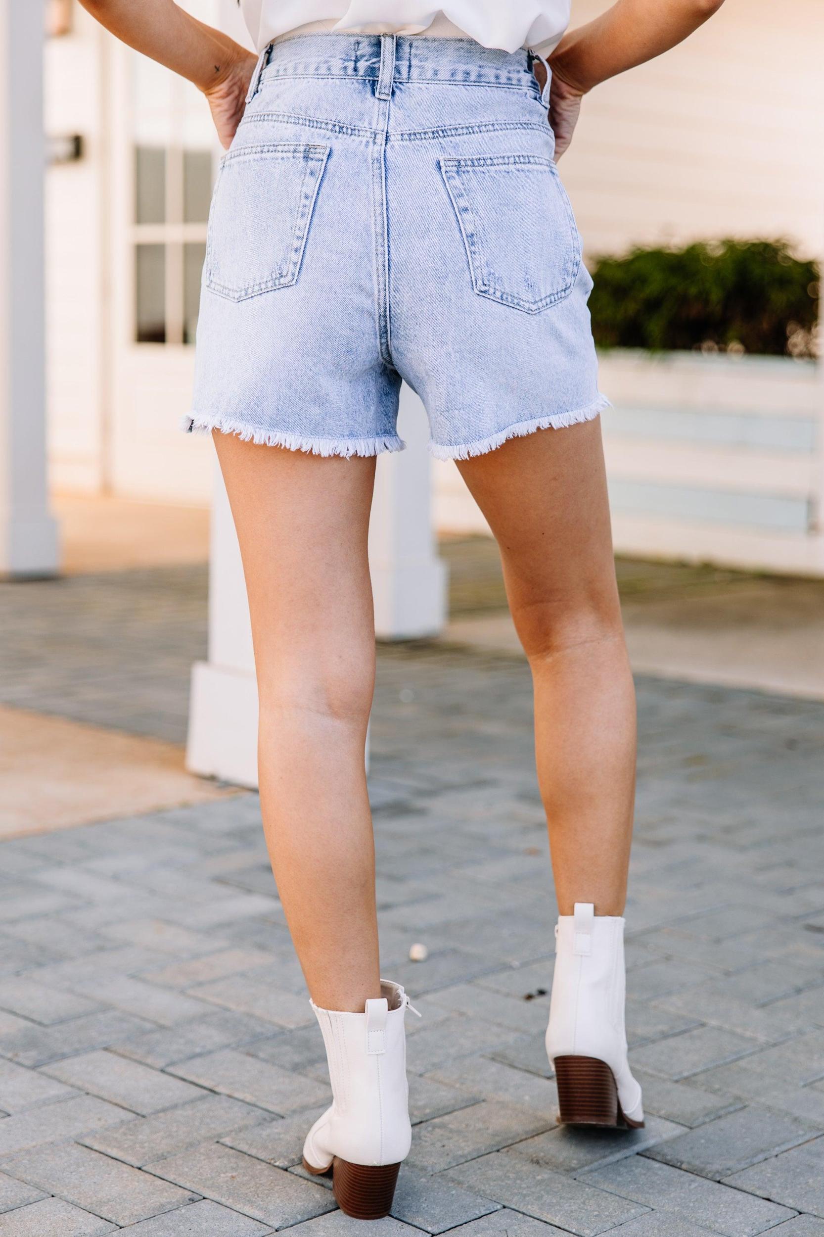 Time For The Sun Medium Wash Jean Shorts Female Product Image