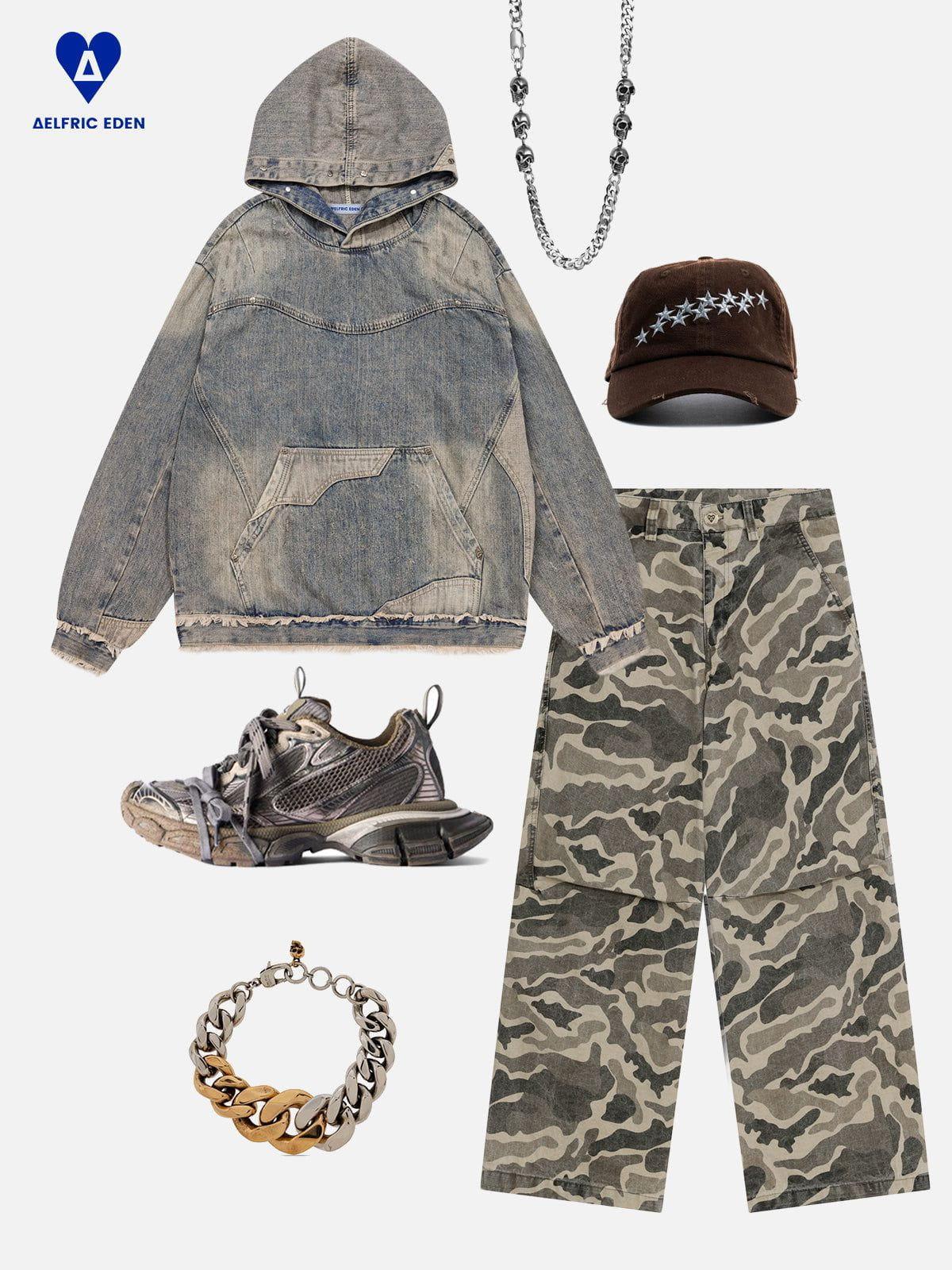 Aelfric Eden Wrinkle Camouflage Loose Jeans Product Image