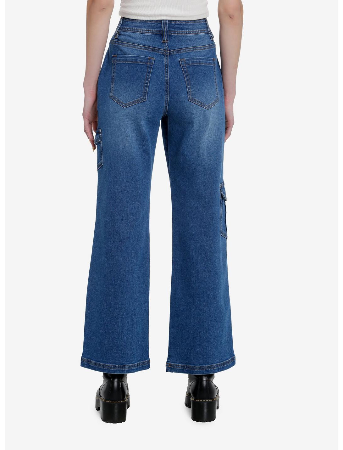 Blue Denim Cargo Pants Product Image