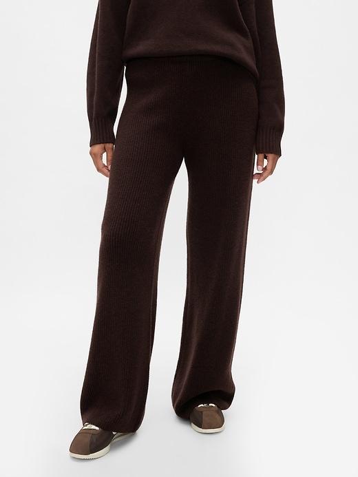 CashSoft Shaker-Stitch Sweater Pants Product Image