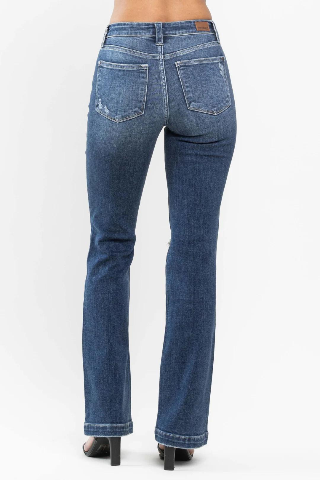 Mid Rise Hand Sand & Destroy Bootcut Product Image