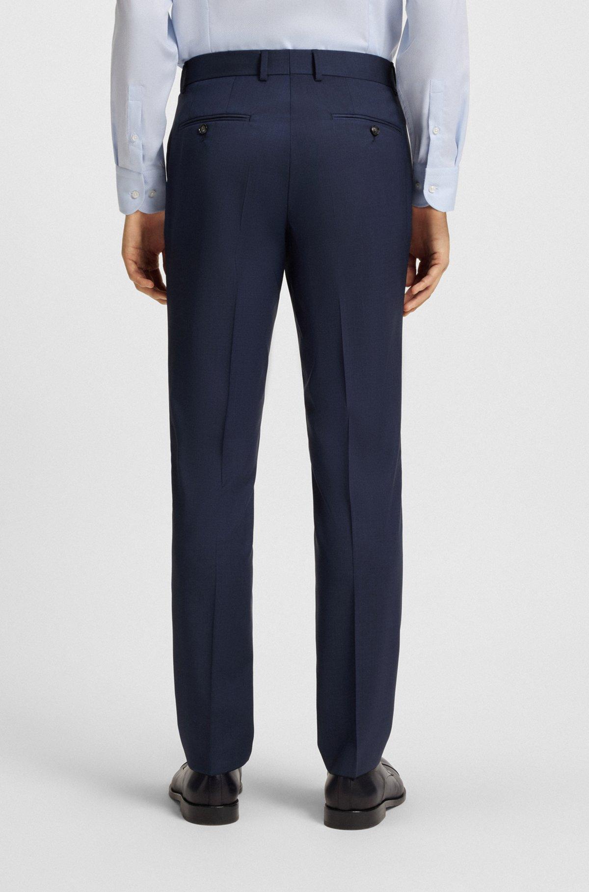 Slim-fit three-piece suit in melange wool Product Image