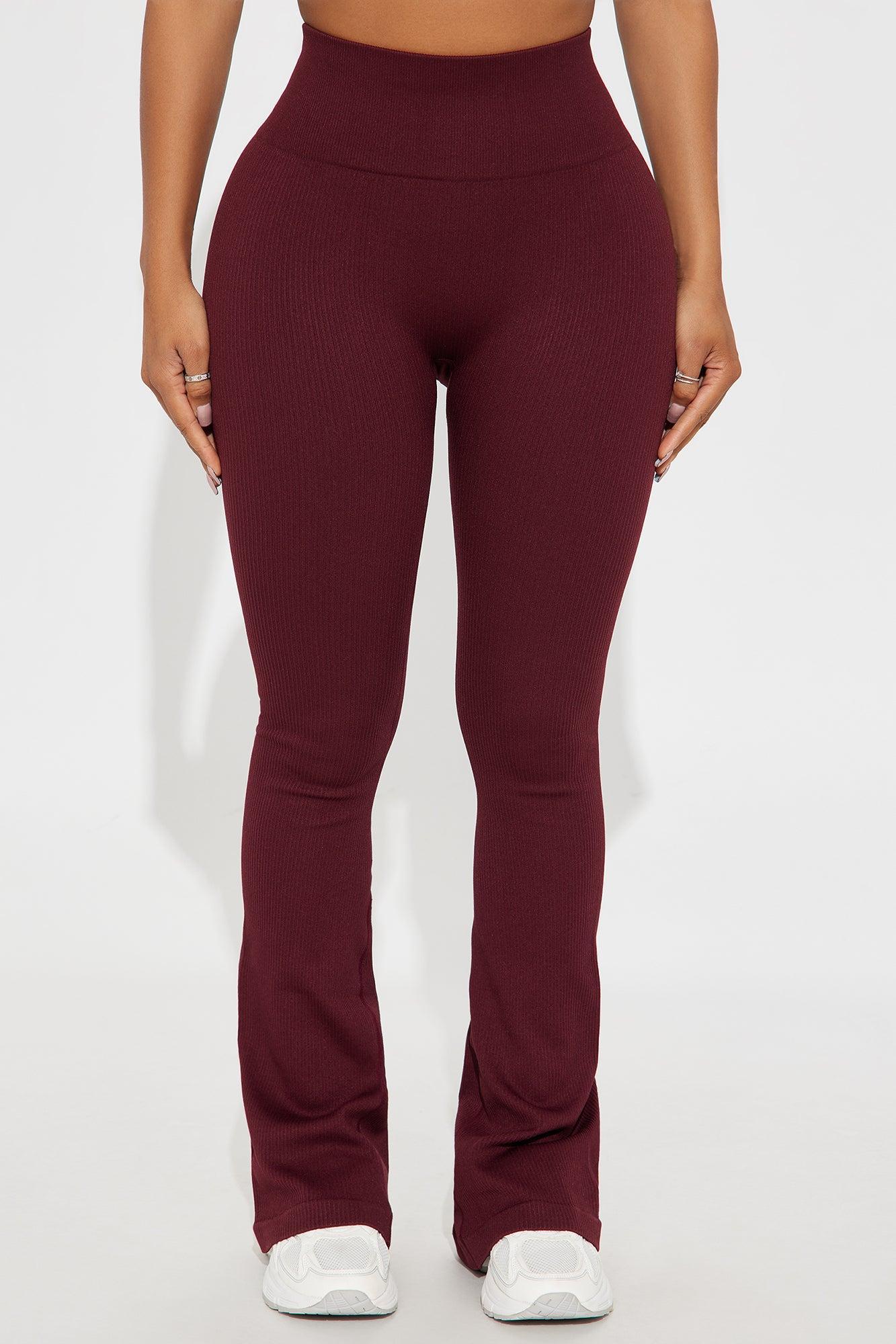 Beach Body Effortless Seamless Active Yoga Pant - Burgundy Product Image