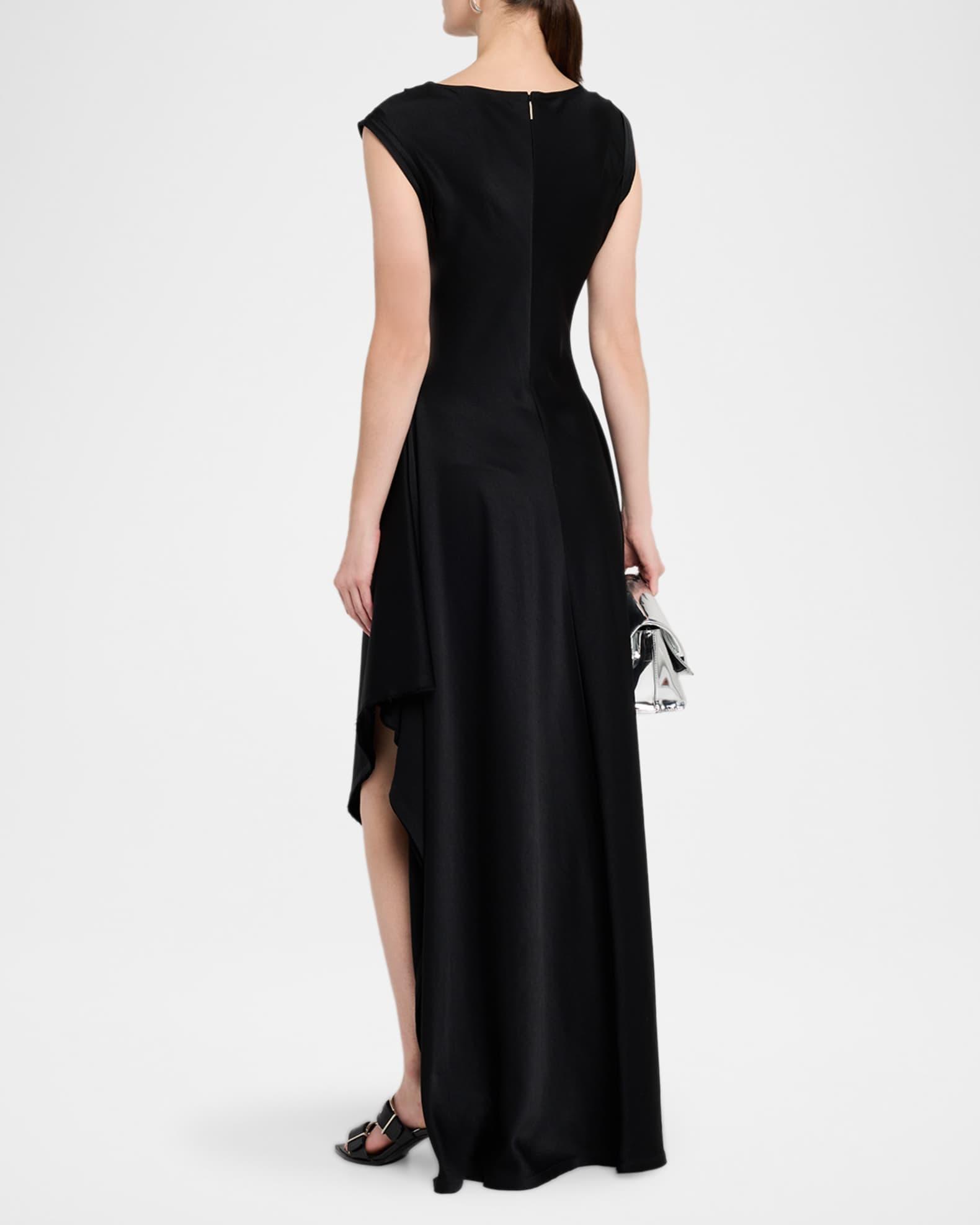 Crepe Back Satin Asymmetric Gown Product Image