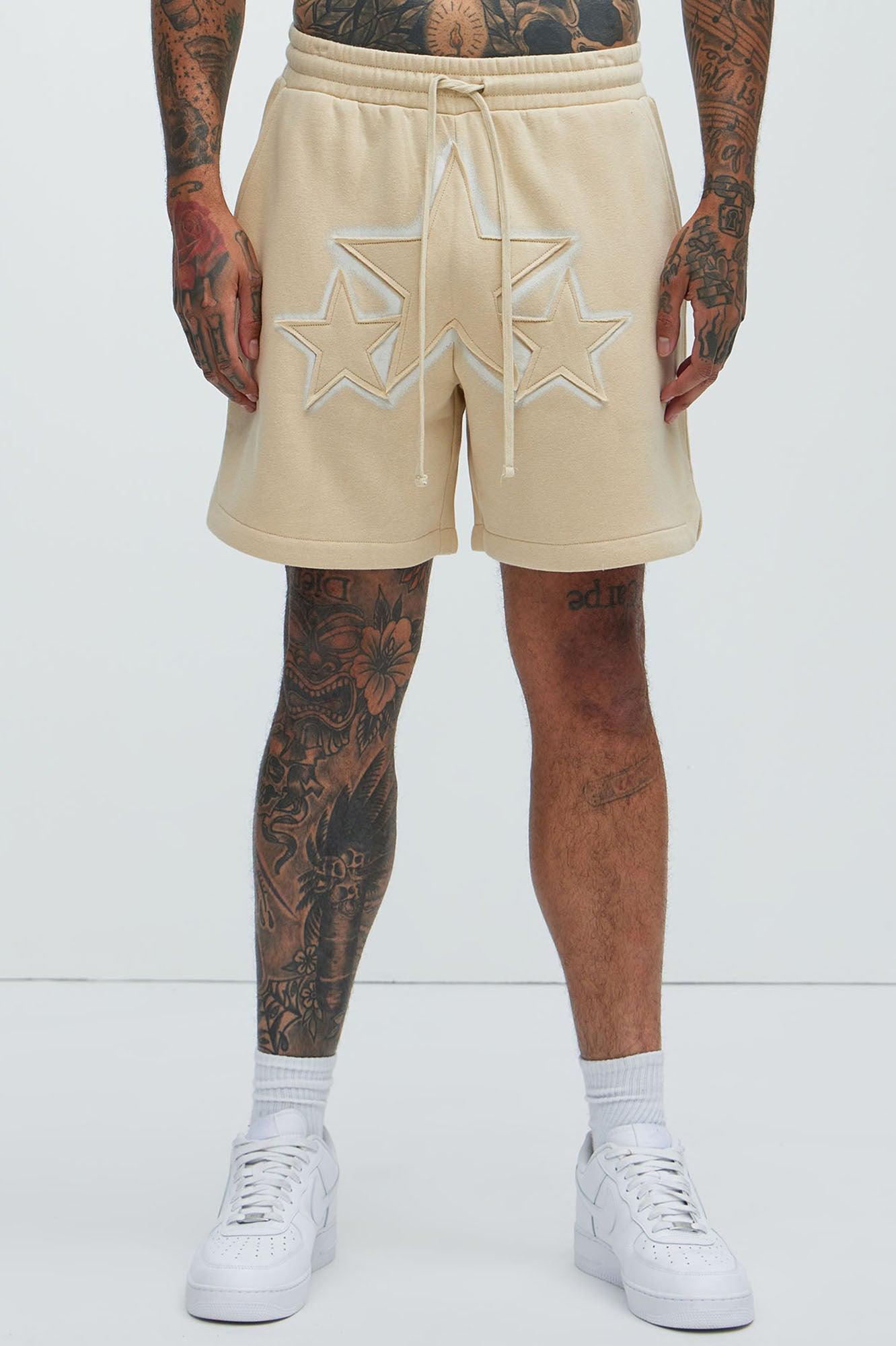 Tyson Star Warm Up Shorts - Tan Product Image
