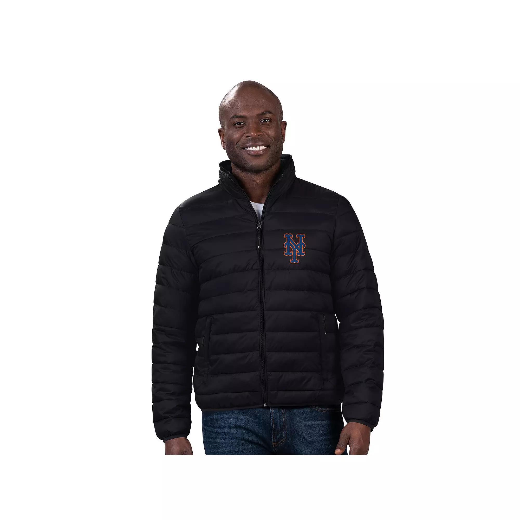 Men's G-III Sports by Carl Banks Black Atlanta Braves Packable Neck Pillow Full-Zip Puffer Jacket, Size: Medium Product Image