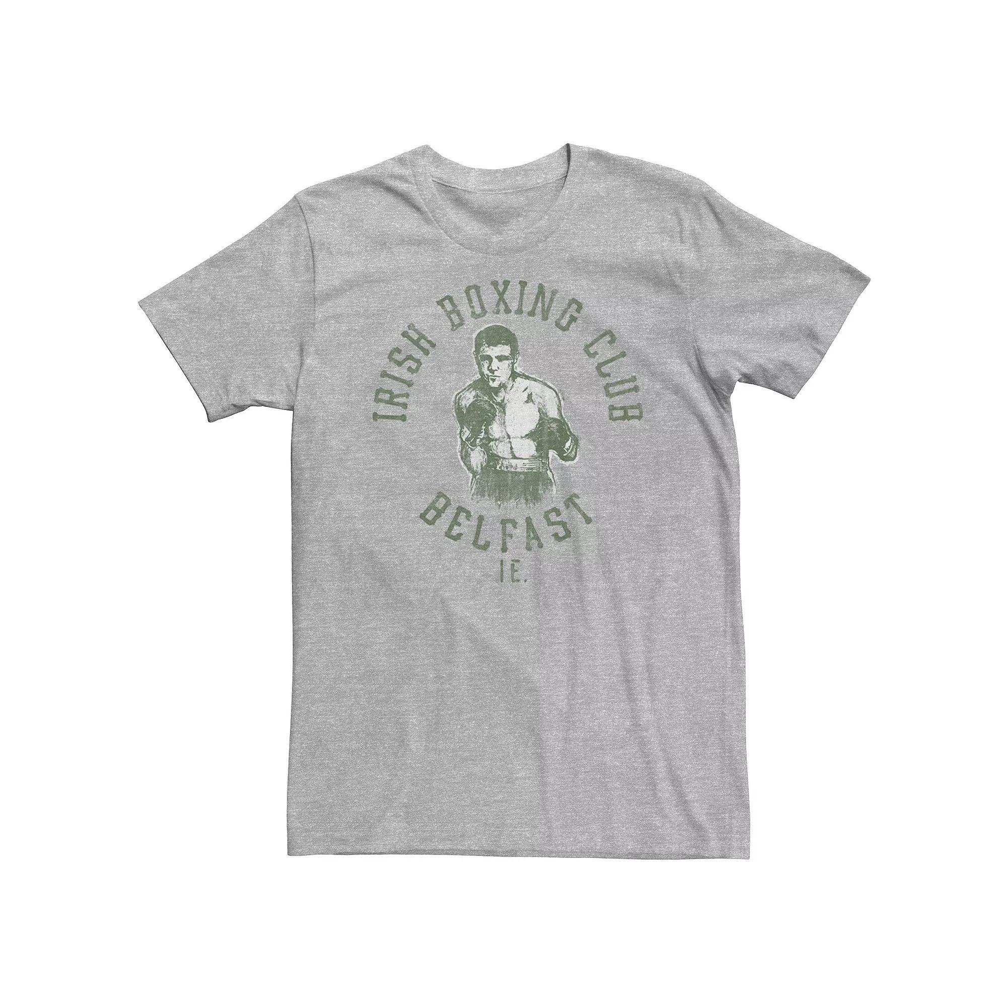 Big & Tall Irish Boxing Club Belfast Tee, Mens Athletic Grey Product Image