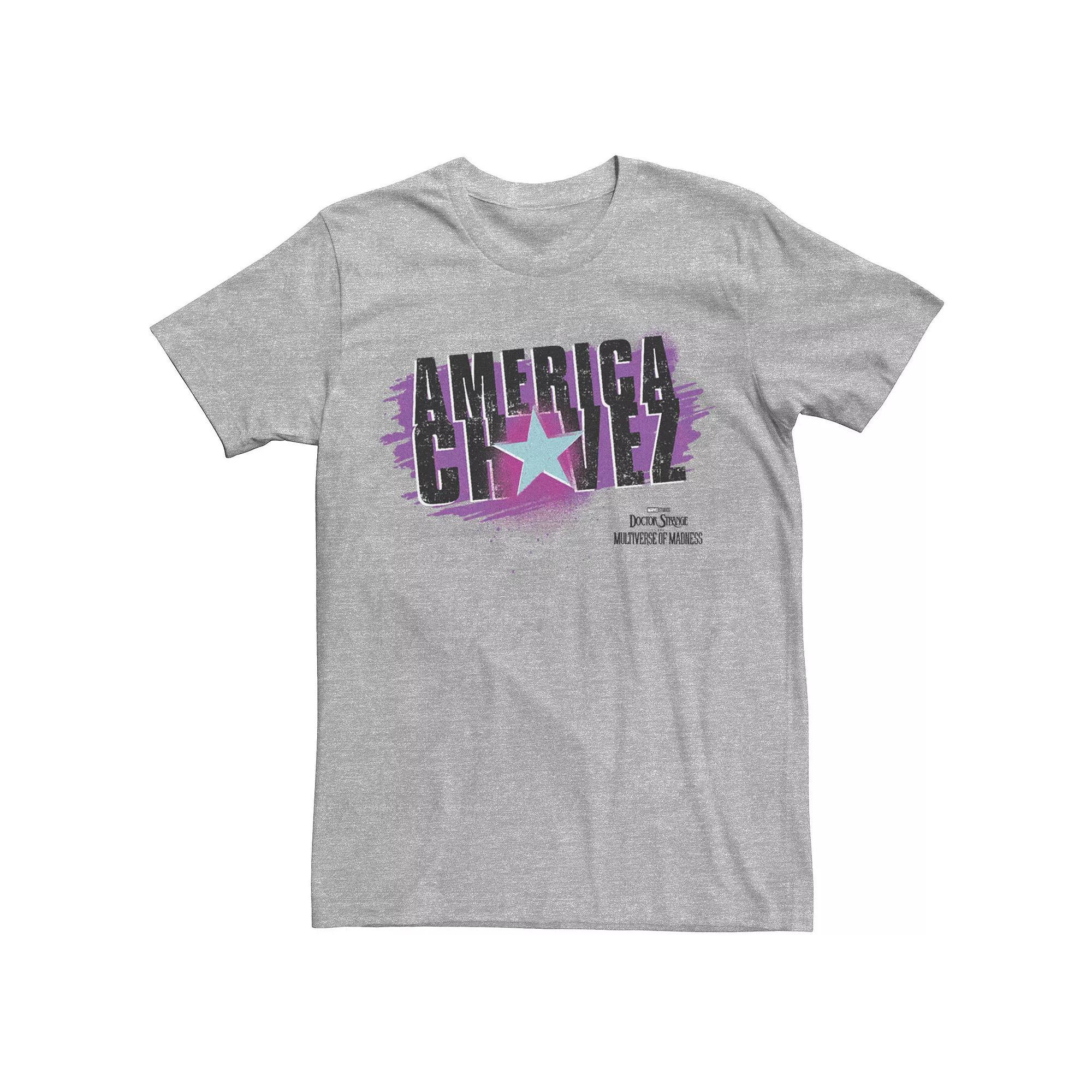 Men's Marvel Doctor Strange Movie 2 America Chavez Spray Paint Star Tee, Size: XL, Athletic Grey Product Image