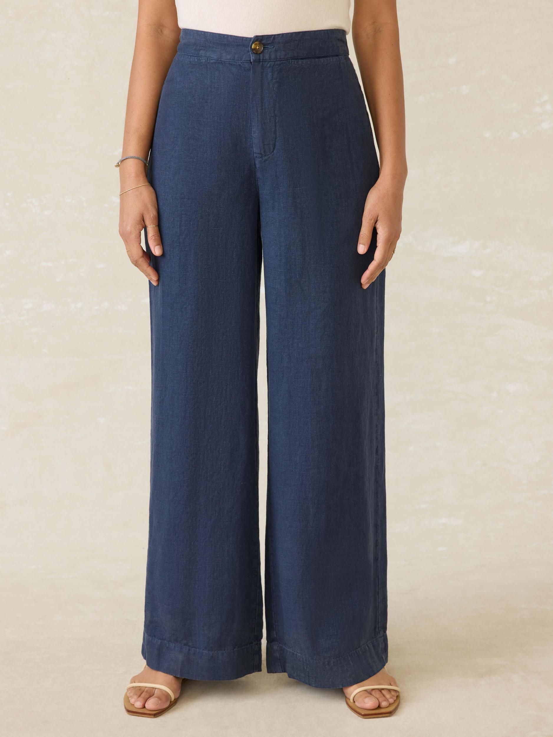 Sun Strider Linen Pant - Deep Sea Navy Female Product Image