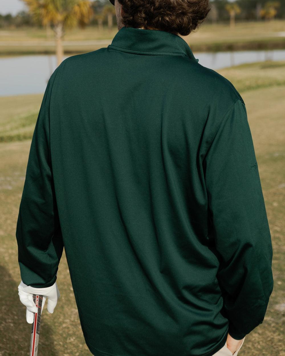 The Pebble Beach - Jungle Green Quarter Zip Pullover Product Image