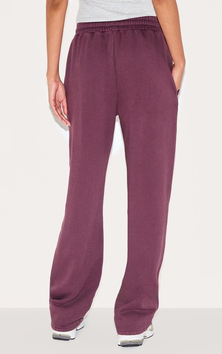 Plum Washed Wide Leg Sweatpants Product Image