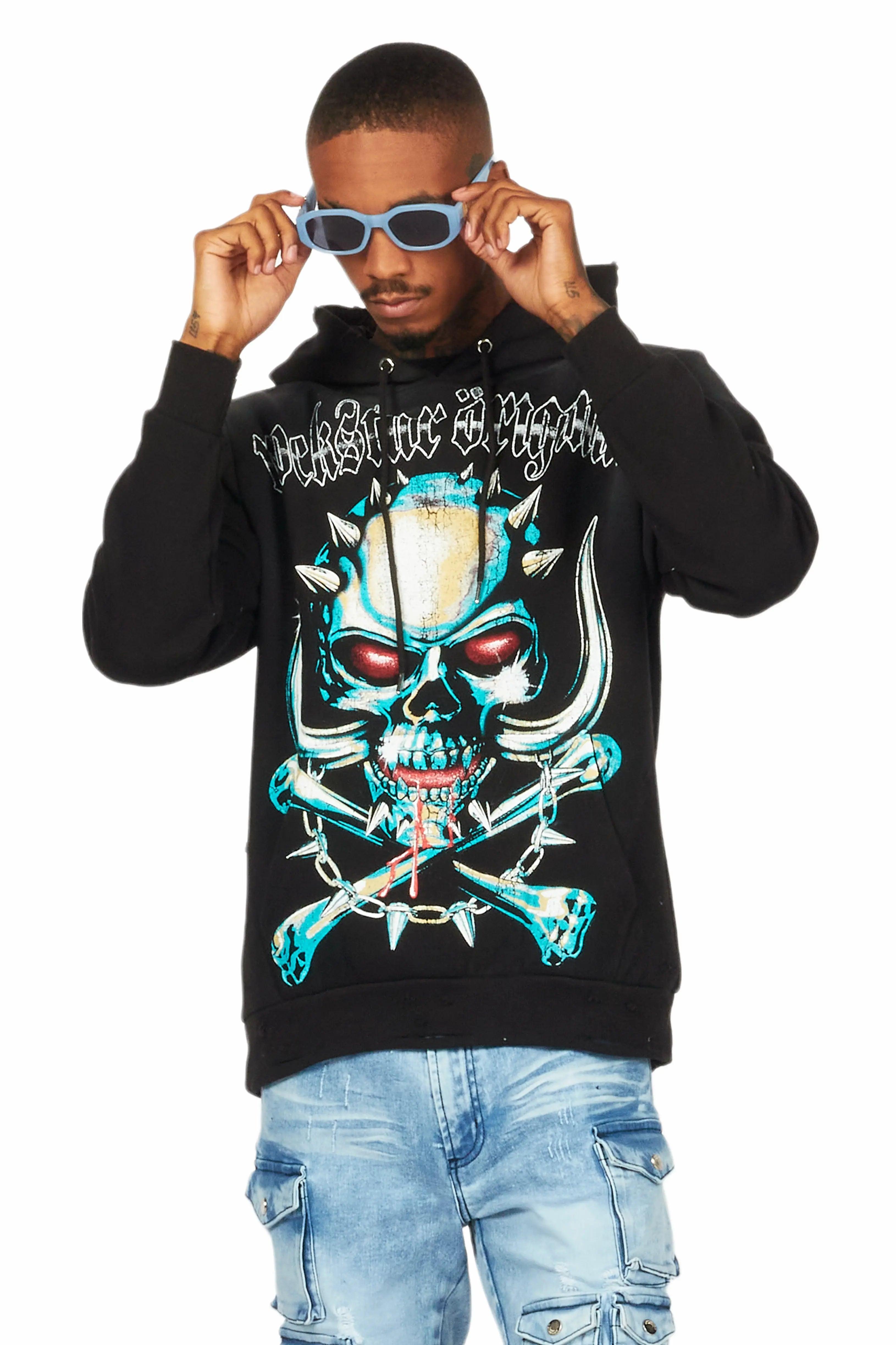 Inner Luv Black Distressed Graphic Hoodie Male Product Image