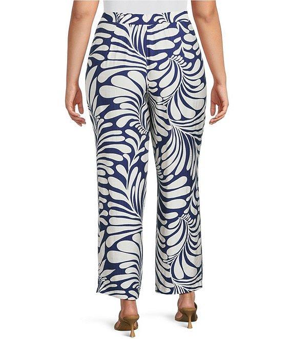 Lucy Paris Plus Size Rue Coordinating Printed Satin Ankle Pants Product Image