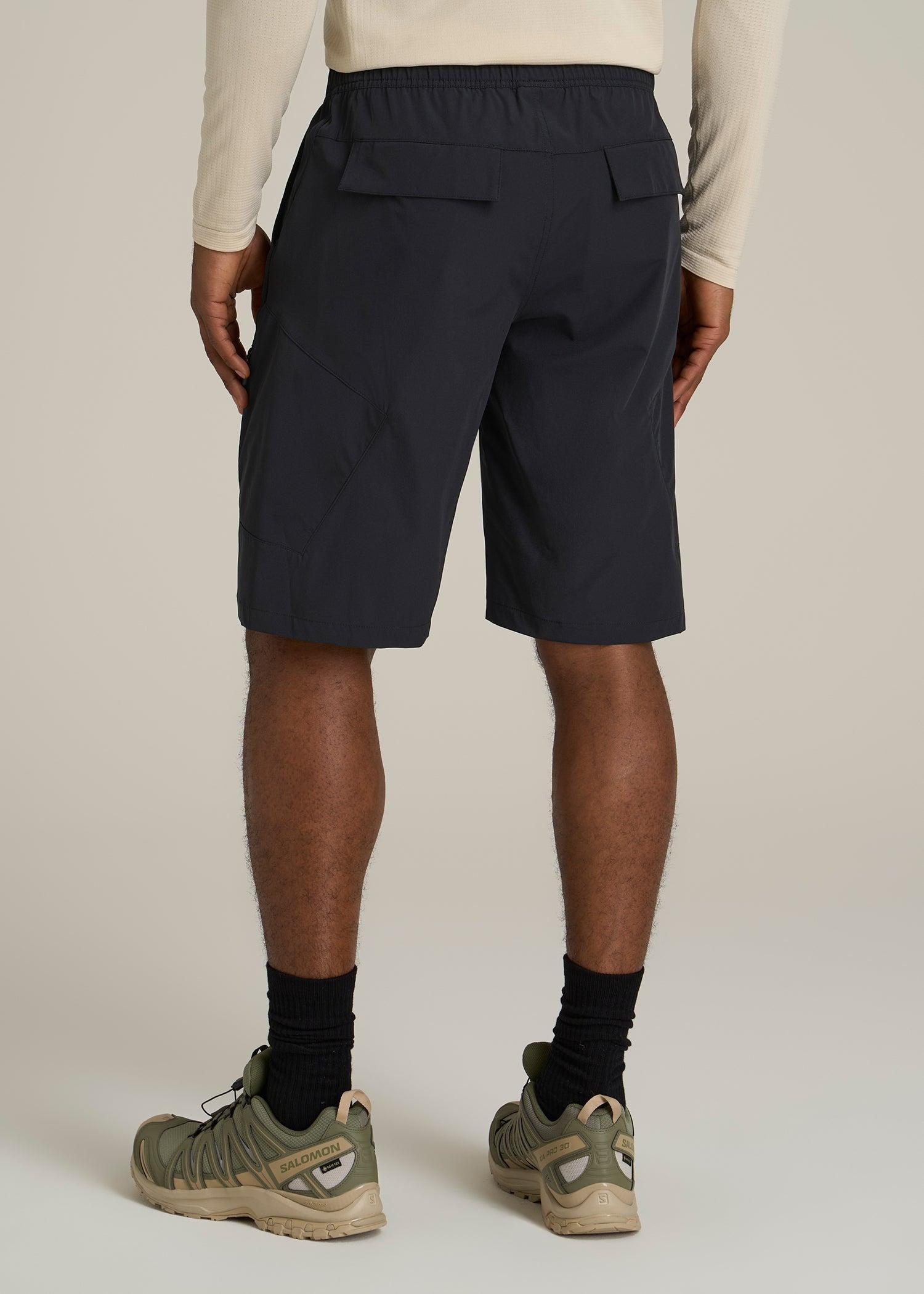 10 Pocket Hiking Short for Tall Men in Black Product Image