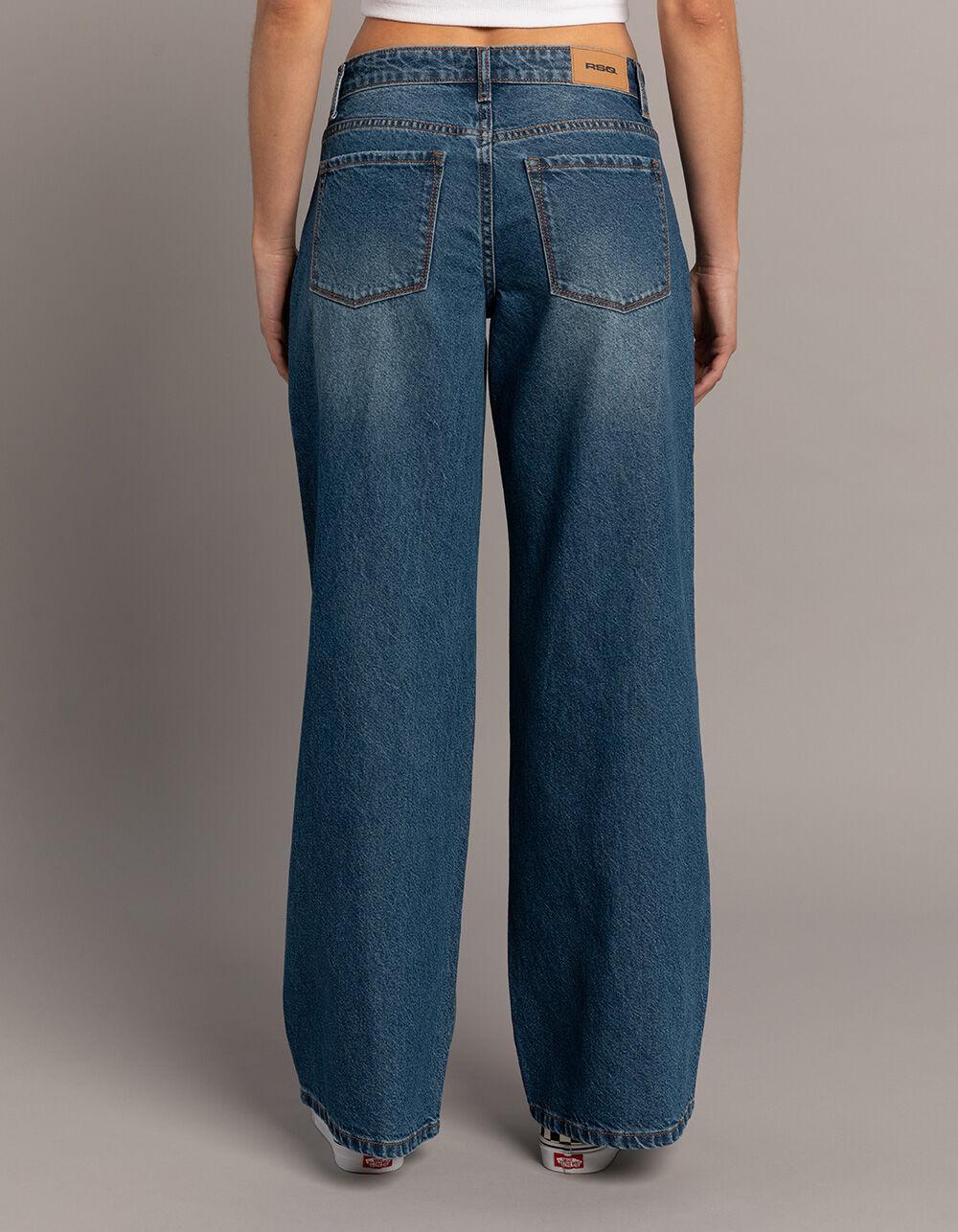 RSQ Womens Low Rise Wide Leg Jeans - MEDIUM WASH Product Image