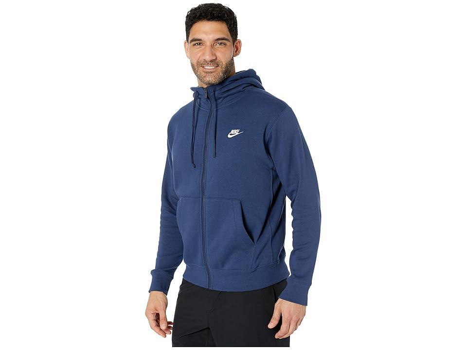 Mens Nike Sportswear Club Fleece Full-Zip Hoodie Black Navy White Product Image