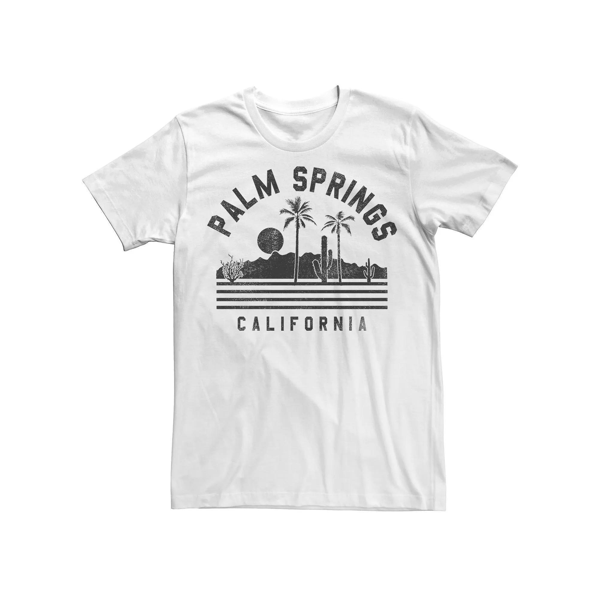 Men's Palm Springs California Silhouette Logo Tee, Size: XL, White Product Image