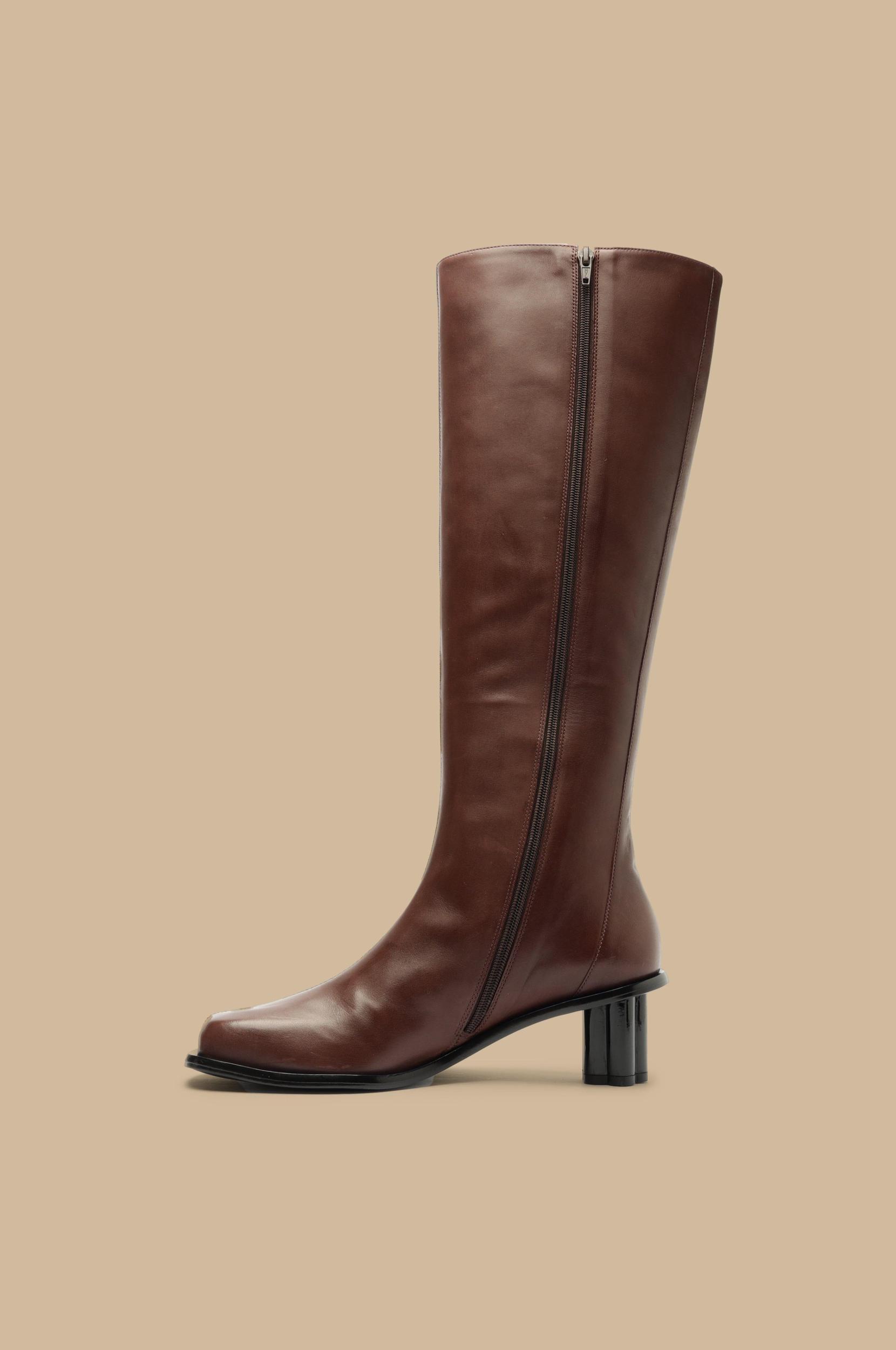 Knee High Square Toe Boot, BROWN / 10 Product Image