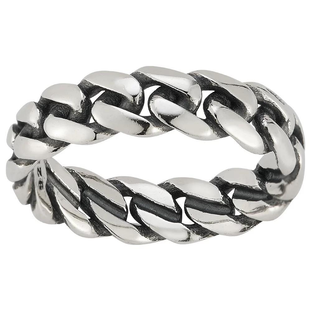 Sunkissed Sterling Sterling Silver Oxidized Curb Ring, Women's, Size: 9, Silver Tone Product Image