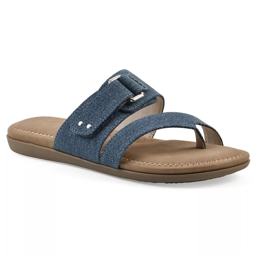 Cliffs by White Mountain Fancify Women's Slip-on Sandals, Size: 9 Medium, Blue Blue Fabric Product Image
