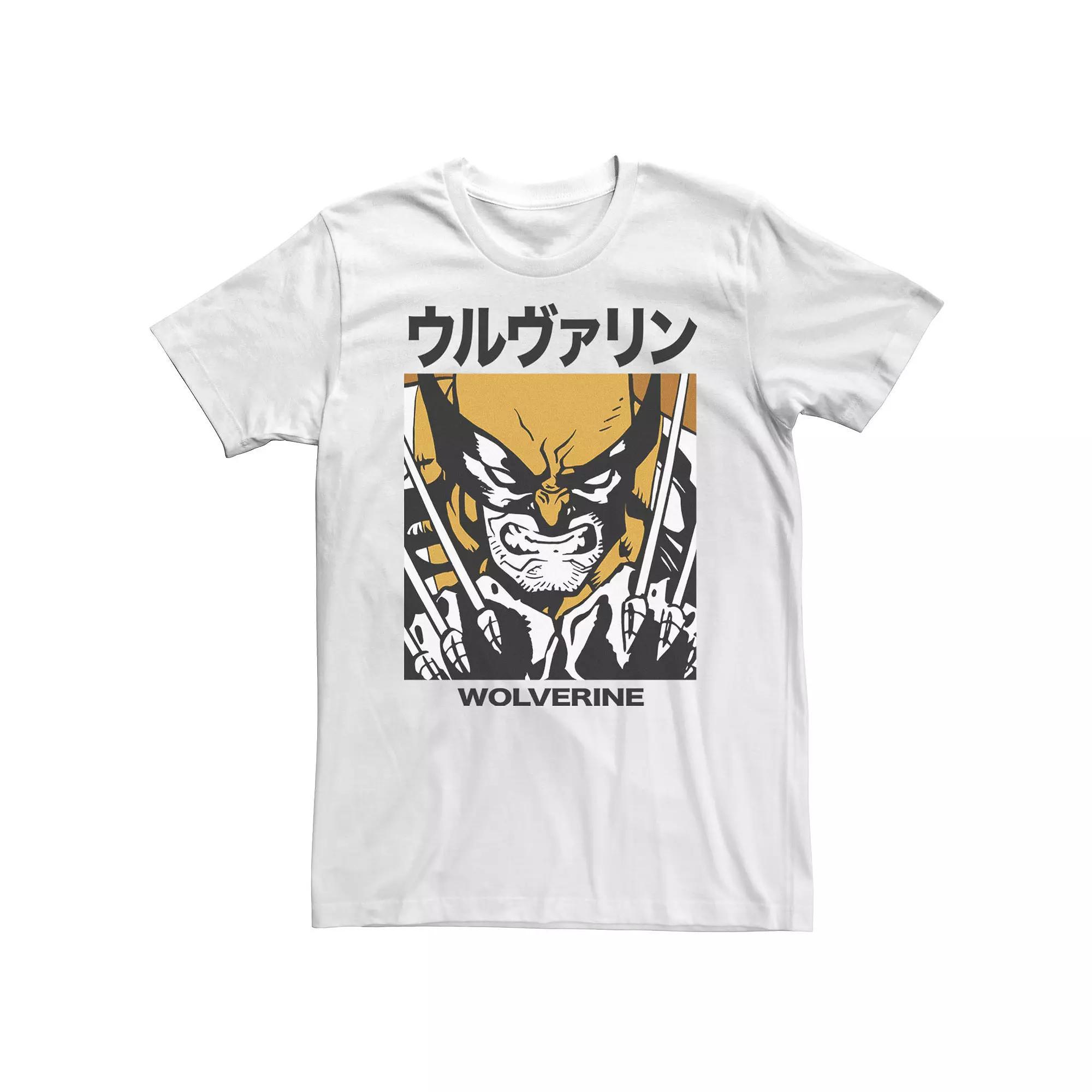 Big & Tall Marvel X-Men Wolverine Kanji Blades Pose Tee, Men's, Size: XXL Tall, White Product Image