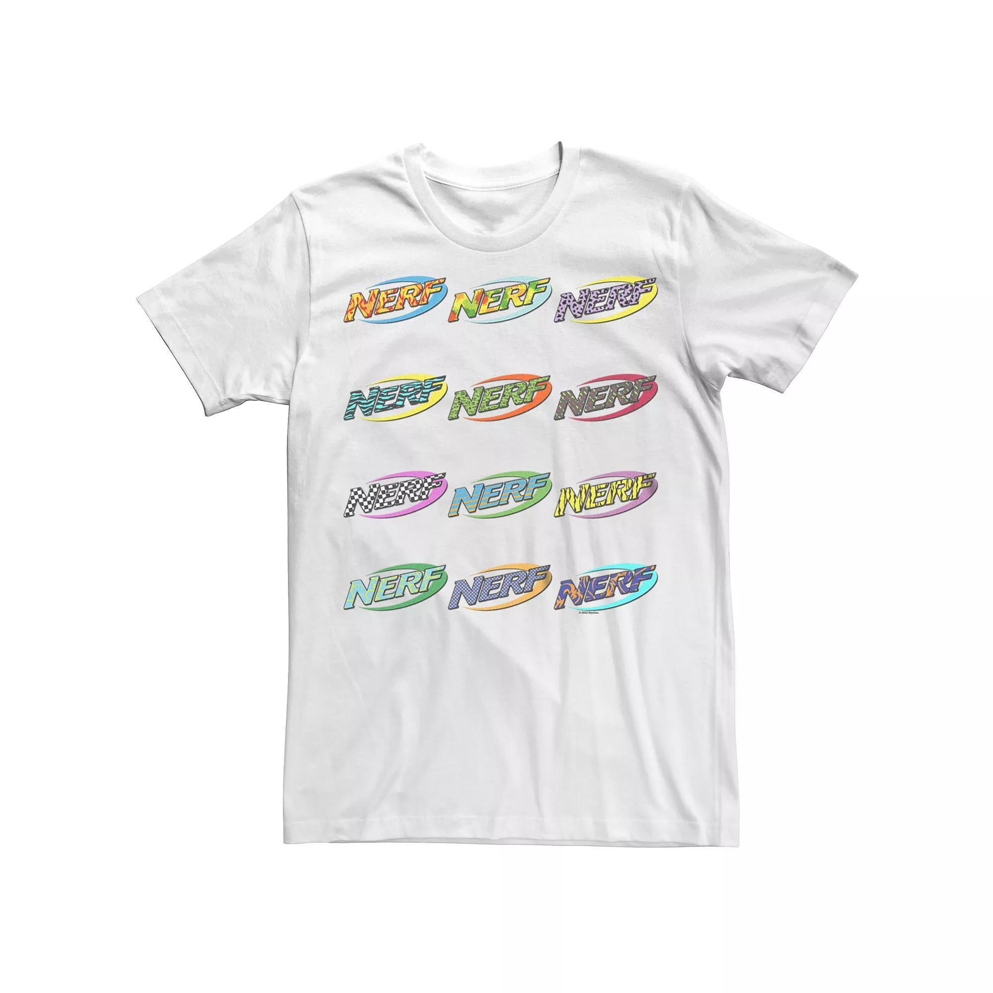 Men's Colorful Nerf Logos Graphic Tee, Size: XL, White Product Image