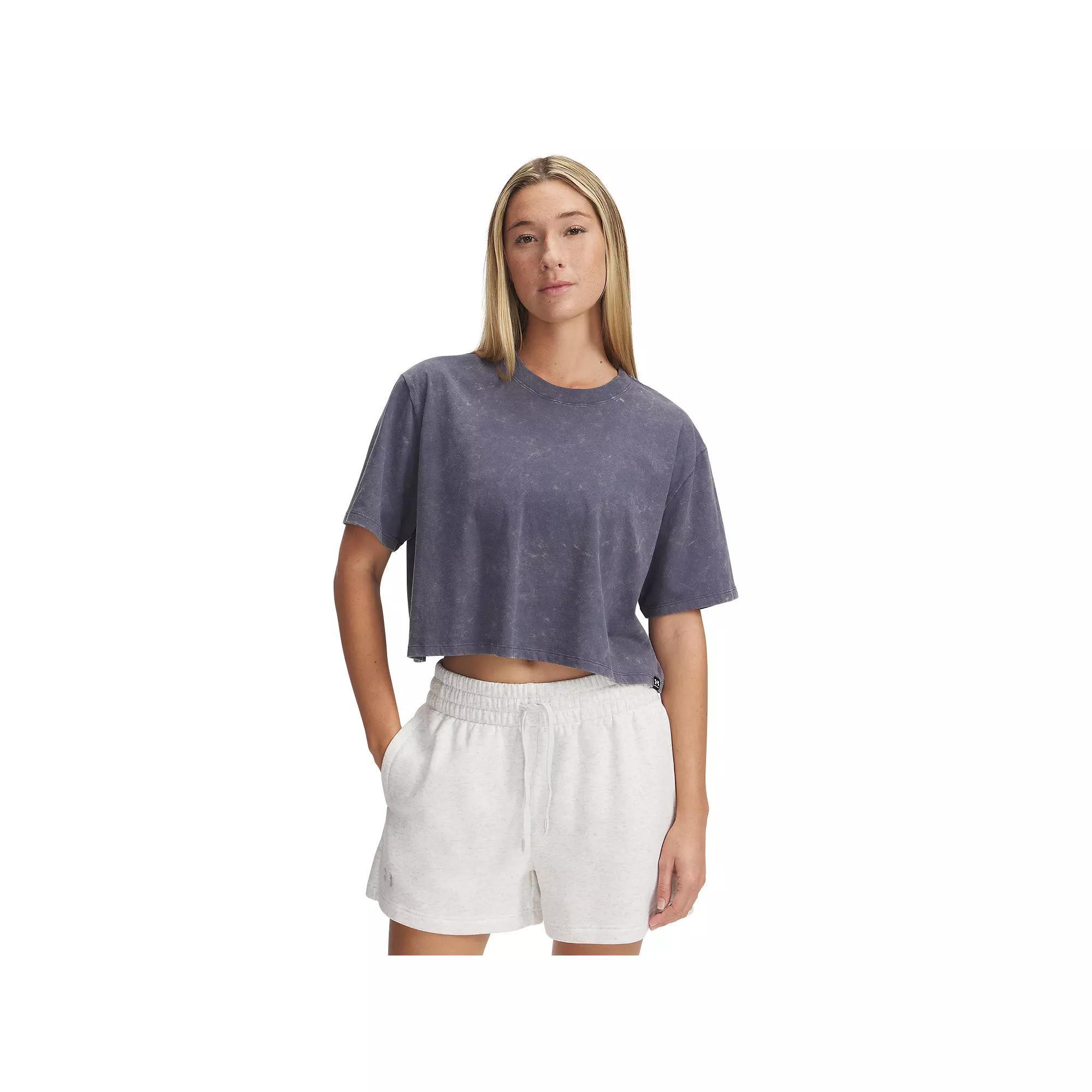 Women's Under Armour Rival Wash Short Sleeve Top, Size: Large, Downpour Gray Product Image