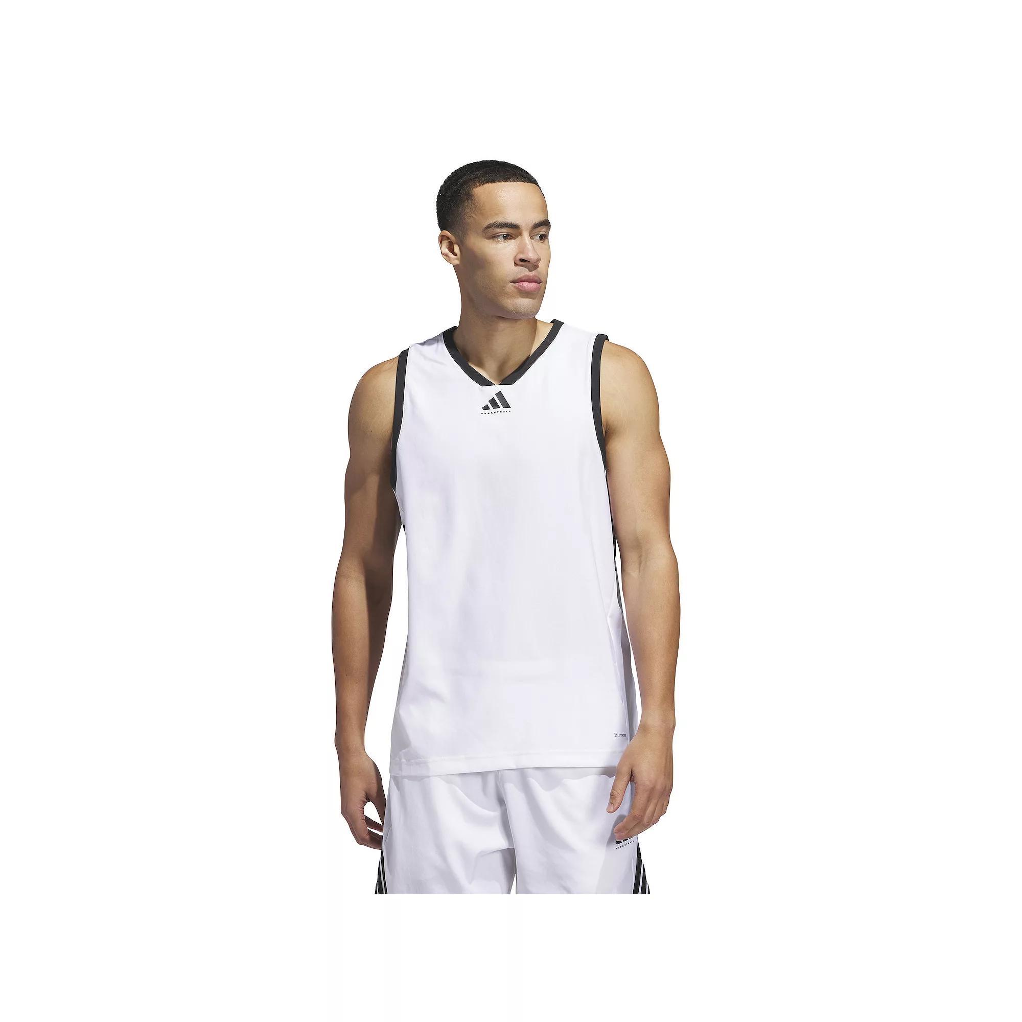 Men's adidas CrazyLite Basketball Jersey, Size: Small, White Black Product Image