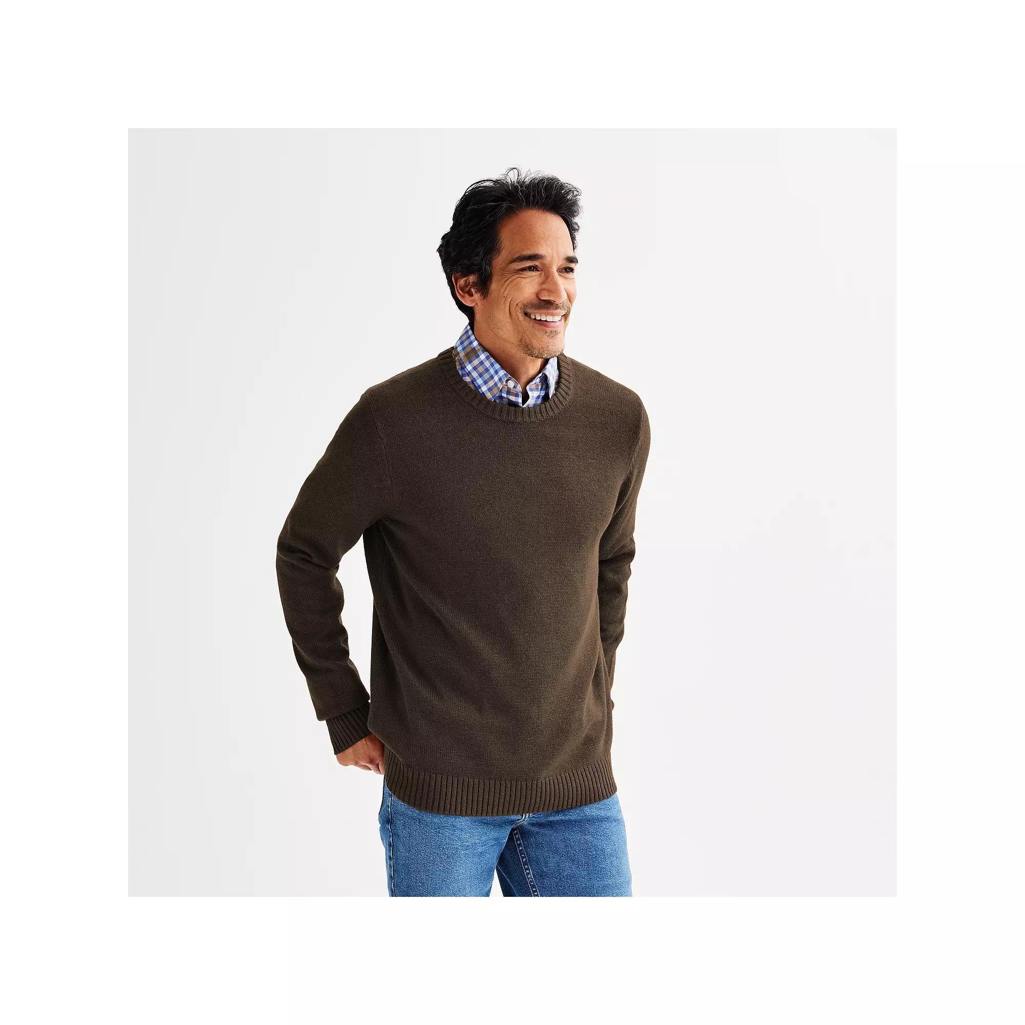 Men's Sonoma Goods For Life® Heavyweight Crewneck Sweater, Size: XXL, Bisa Brown Product Image