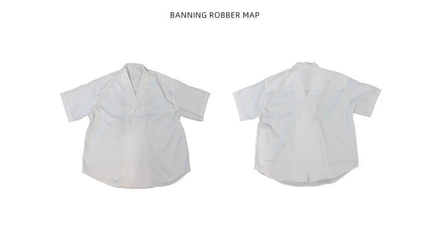 Lapel Collar Plain Double-Breasted Shirt (Various Designs) Product Image