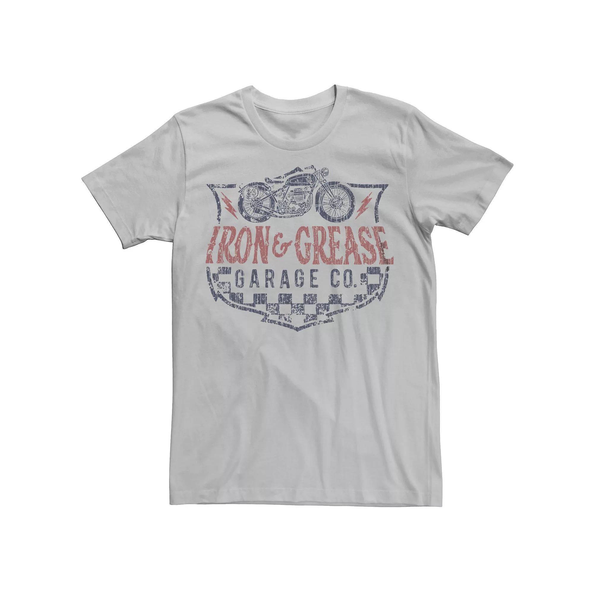 Men's Iron & Grease Garage Co. Graphic Tee, Size: XL, Silver Product Image
