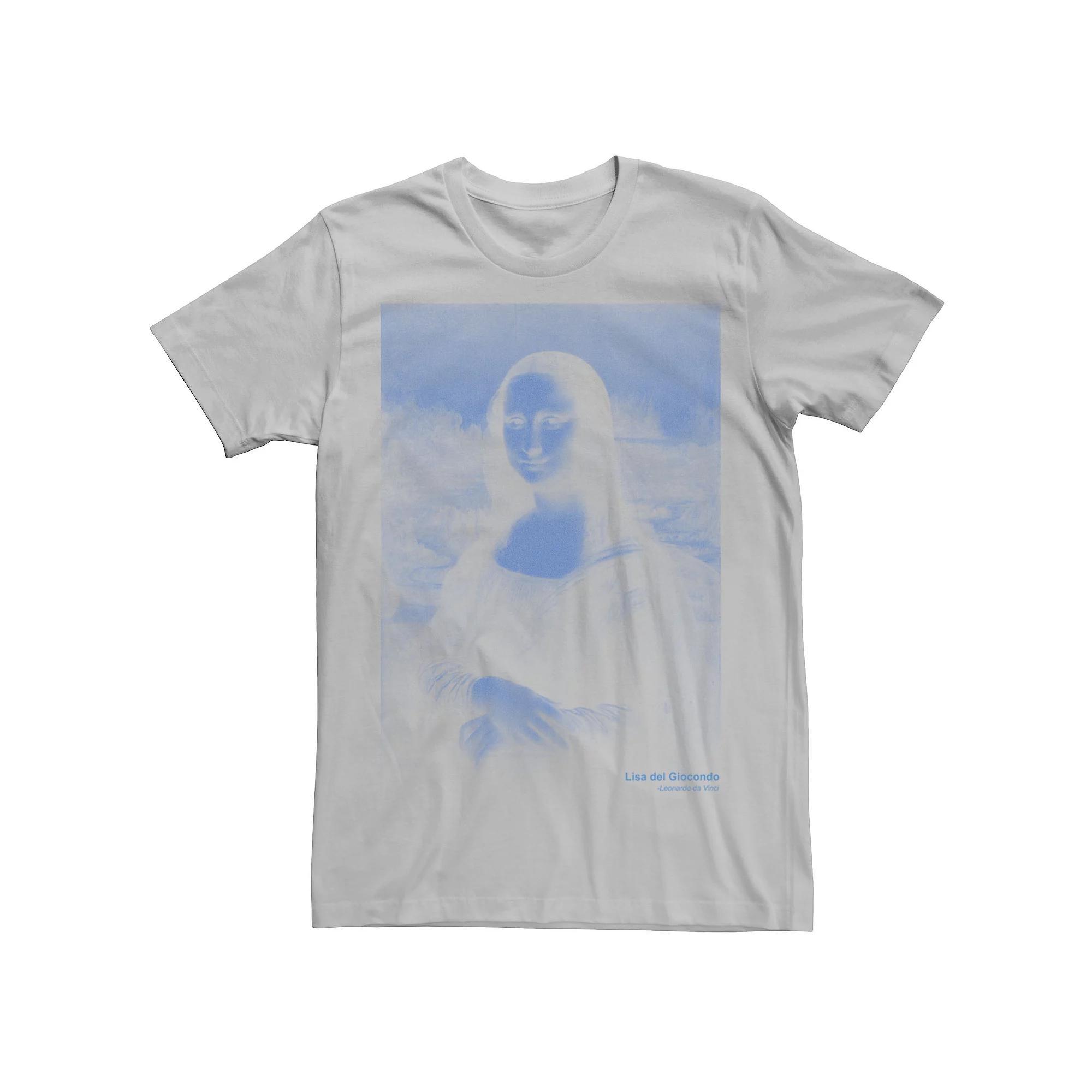 Men's Mona Lisa Negative Photo Portrait Graphic Tee, Size: Medium, Silver Product Image