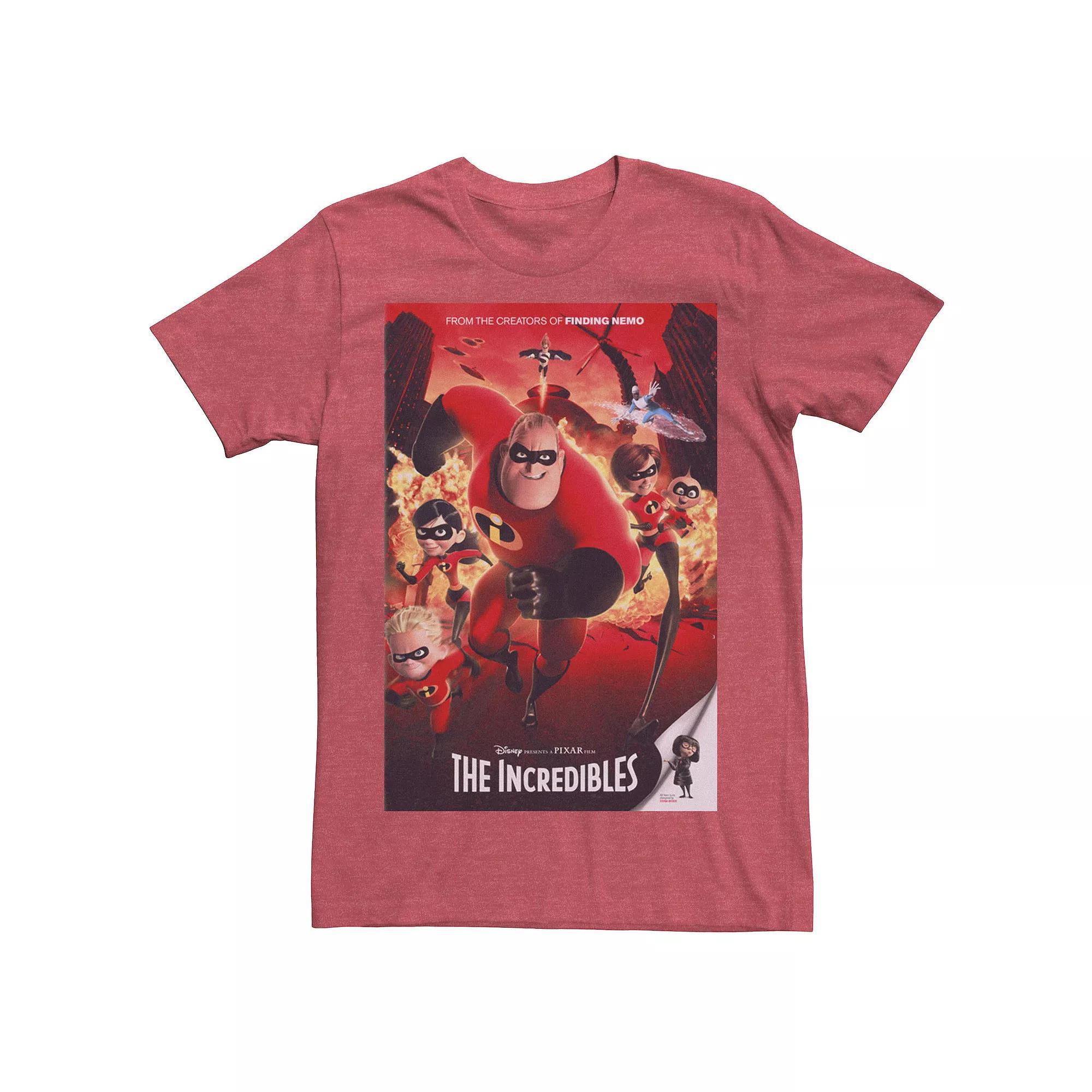 Disney / Pixar's The Incredibles Men's Group Shot Movie Poster Tee, Size: XXL, Red Grey Product Image