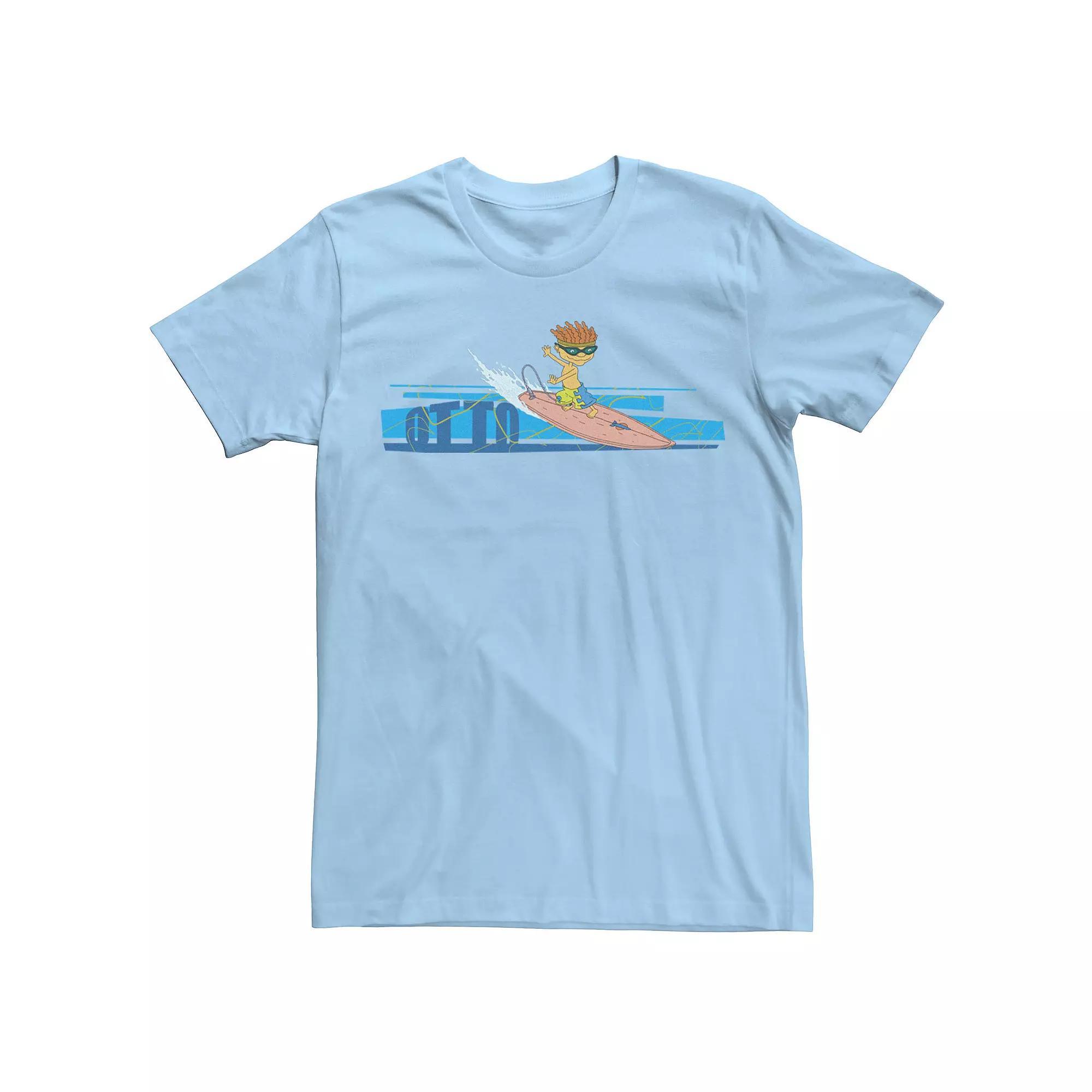 Men's Rocket Power Otto Surfing Retro Logo Tee, Size: Medium, Light Blue Product Image