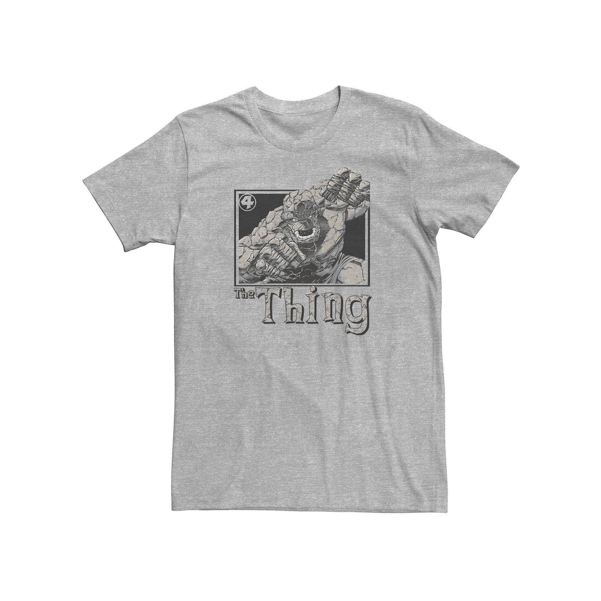 Big & Tall Marvel Fantastic Four The Thing Simple Portrait Tee, Mens Athletic Grey Product Image