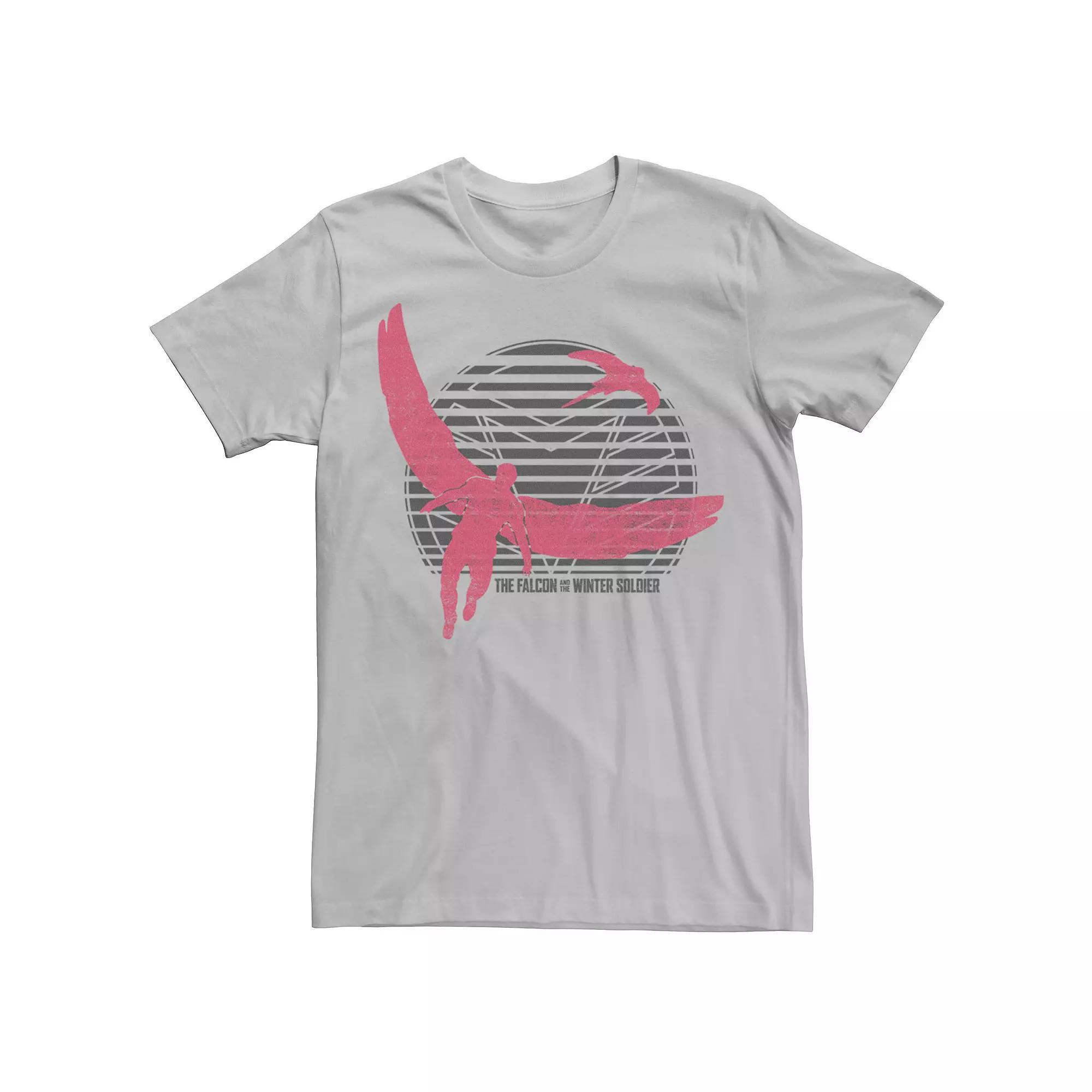 Men's Marvel Falcon And The Winter Soldier Silhouette Logo Tee, Size: XXL, Silver Product Image