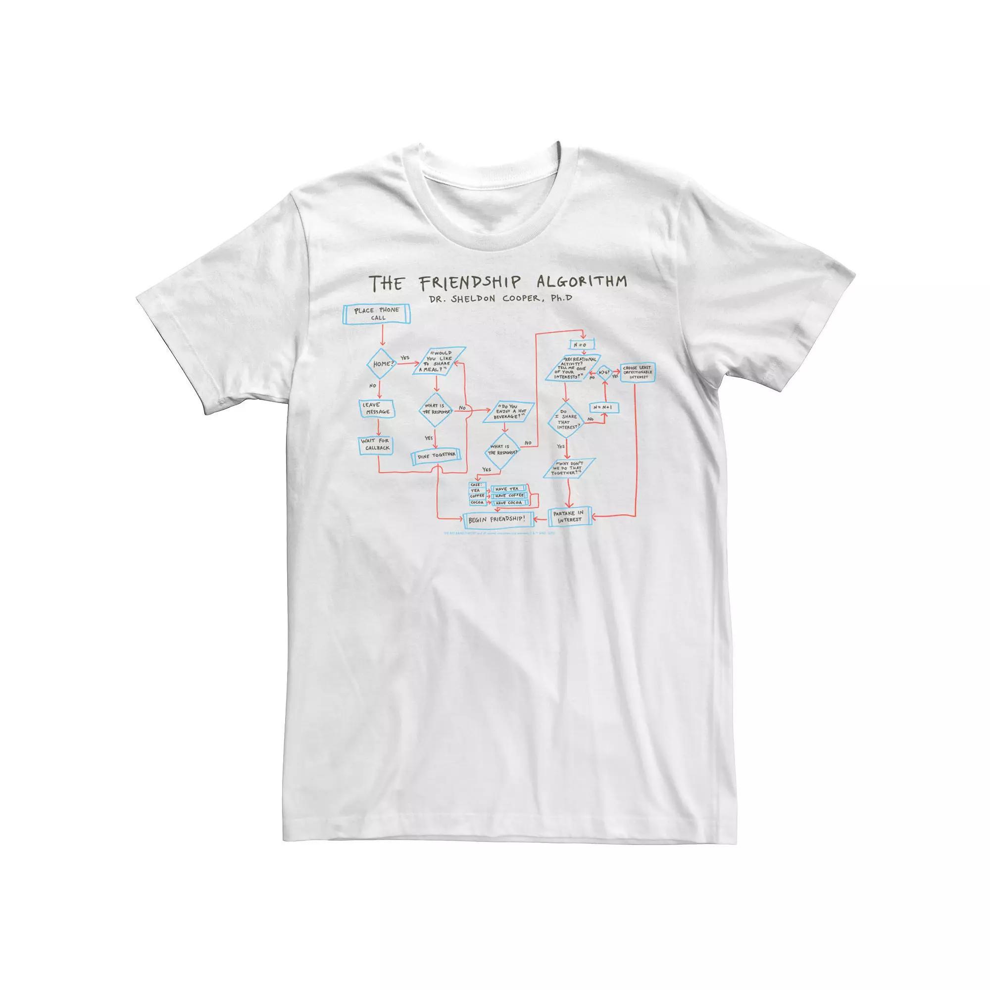 Men's The Big Bang Theory The Friendship Algorithm Tee, Size: 3XL, White Product Image