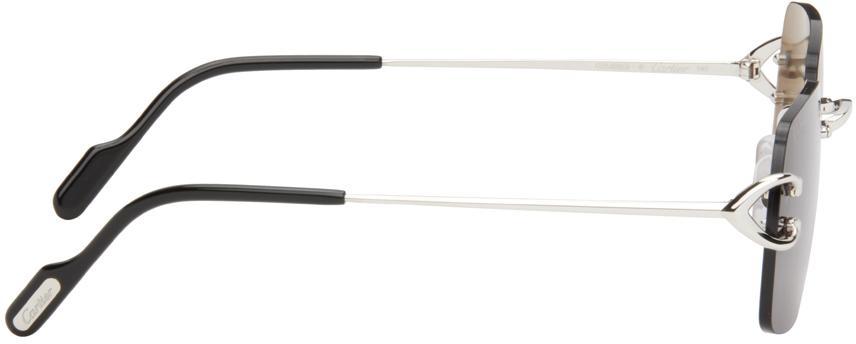 CARTIER Silver Classic Décor C Sunglasses In Silver-silver-grey Product Image