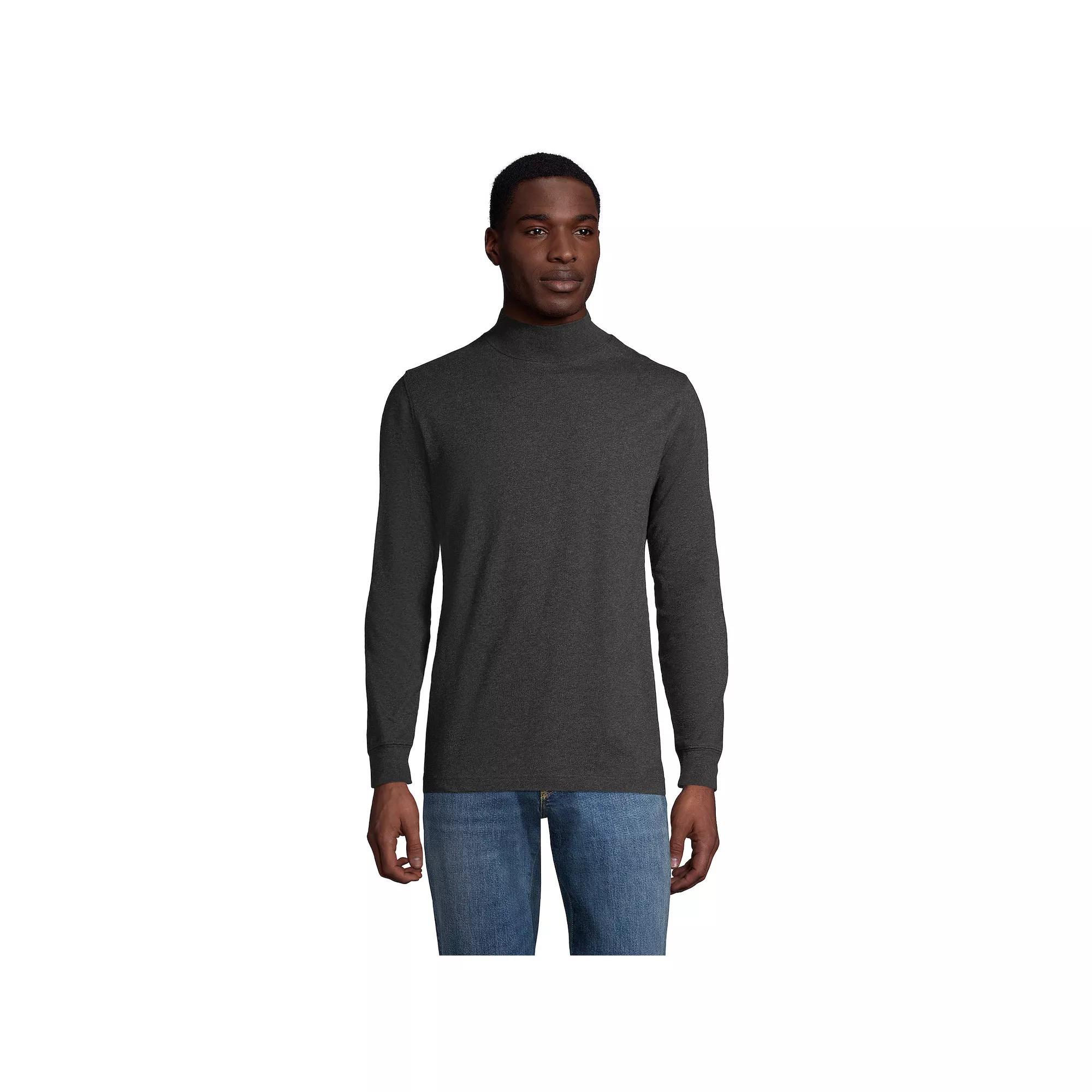 Big & Tall Lands' End Super-T Classic-Fit Mock Turtleneck, Men's, Size: 4XB, Dk Grey Heather Product Image
