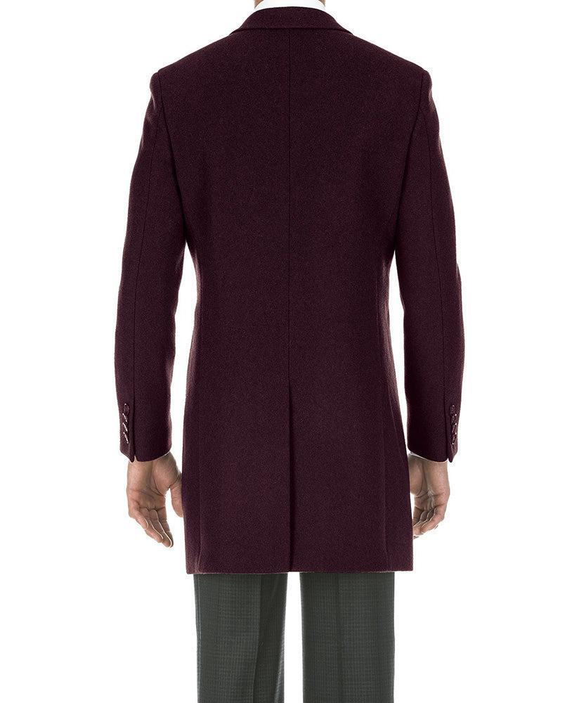 English Laundry Burgundy Fall/Winter Essential Slim Fit Overcoat Wool Blend Product Image