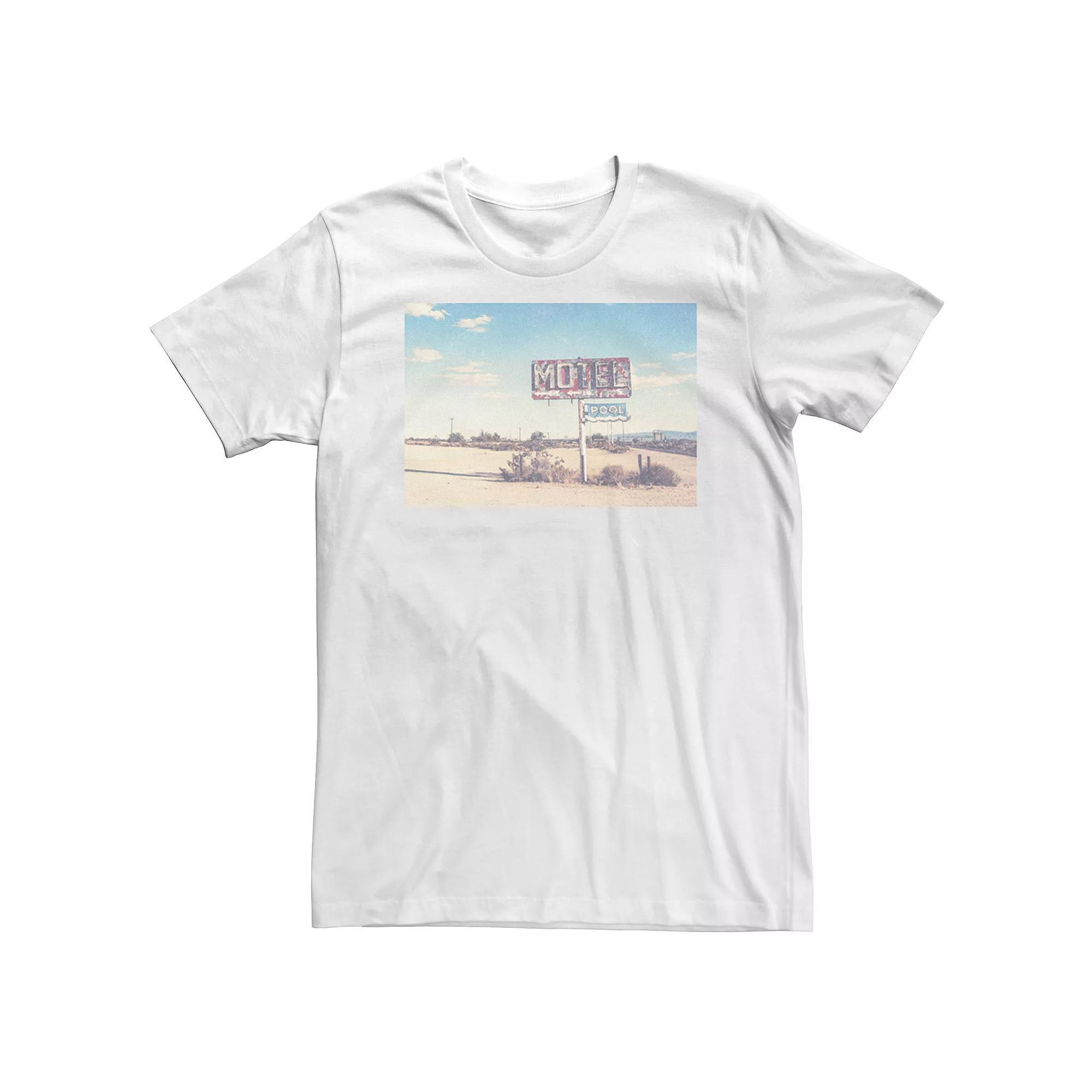 Big & Tall Trendy Motel Sign Photo Tee, Men's, Size: 4XLT, White Product Image