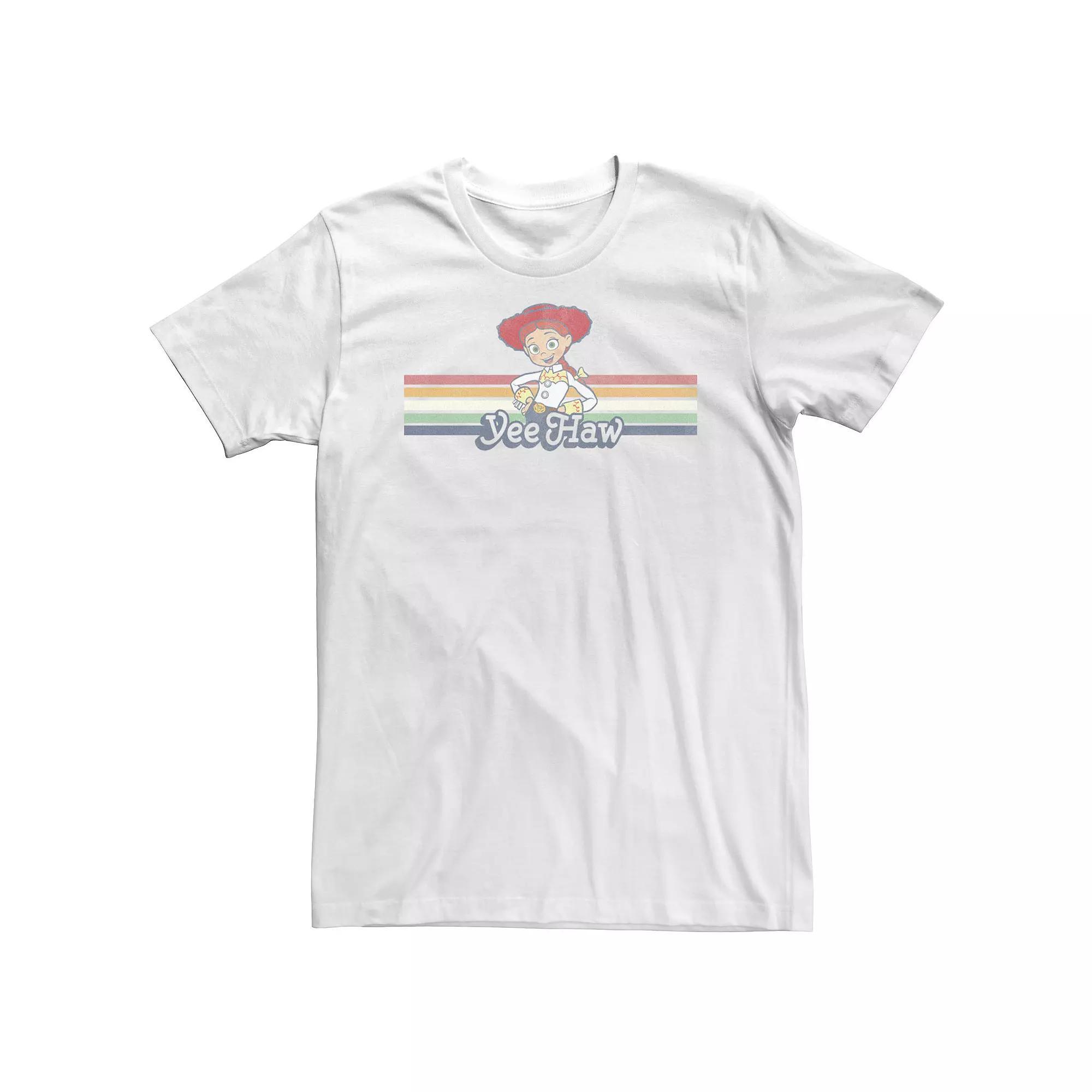 Big & Tall Disney / Pixar Toy Story Jessie Cowgirl Rainbow Stripe Yee Haw Tee, Men's, Size: 3XL, White Product Image
