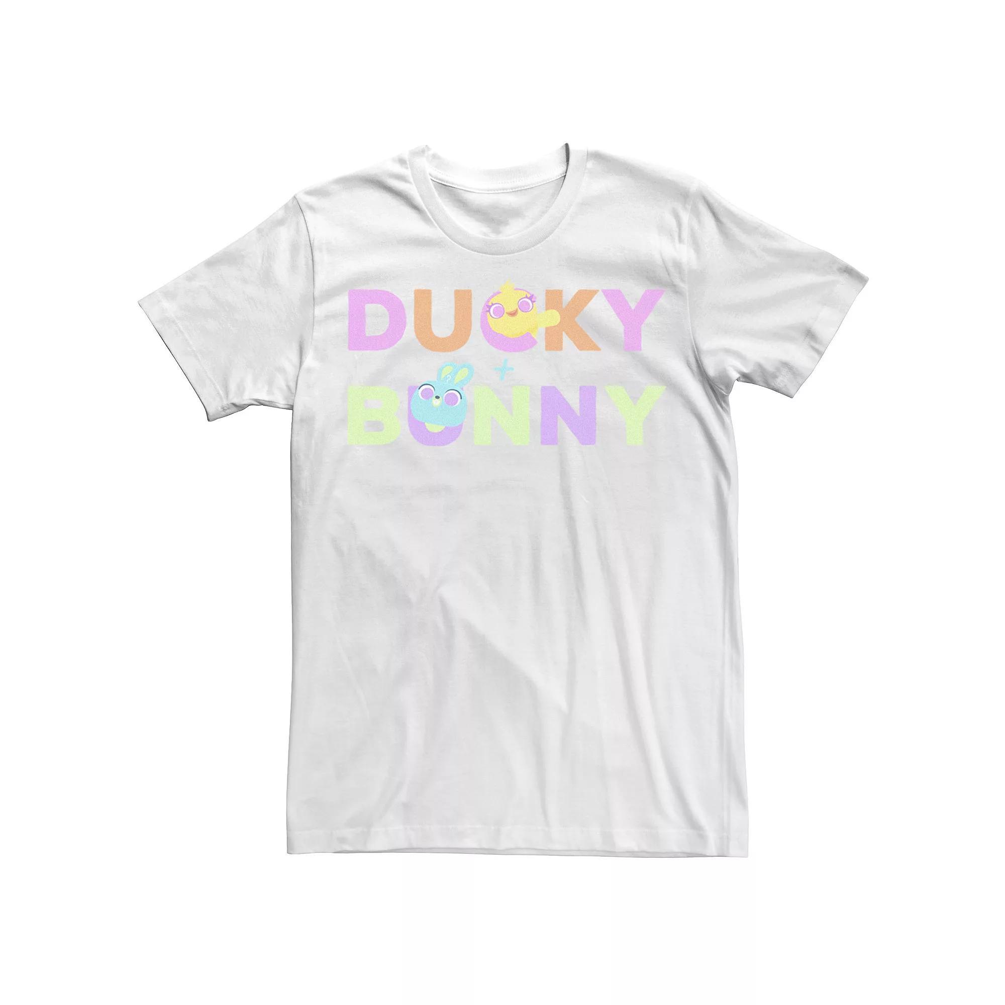 Disney / Pixar's Toy Story 4 Ducky & Bunny Men's Colorful Names Logo Tee, Size: 3XL, White Product Image